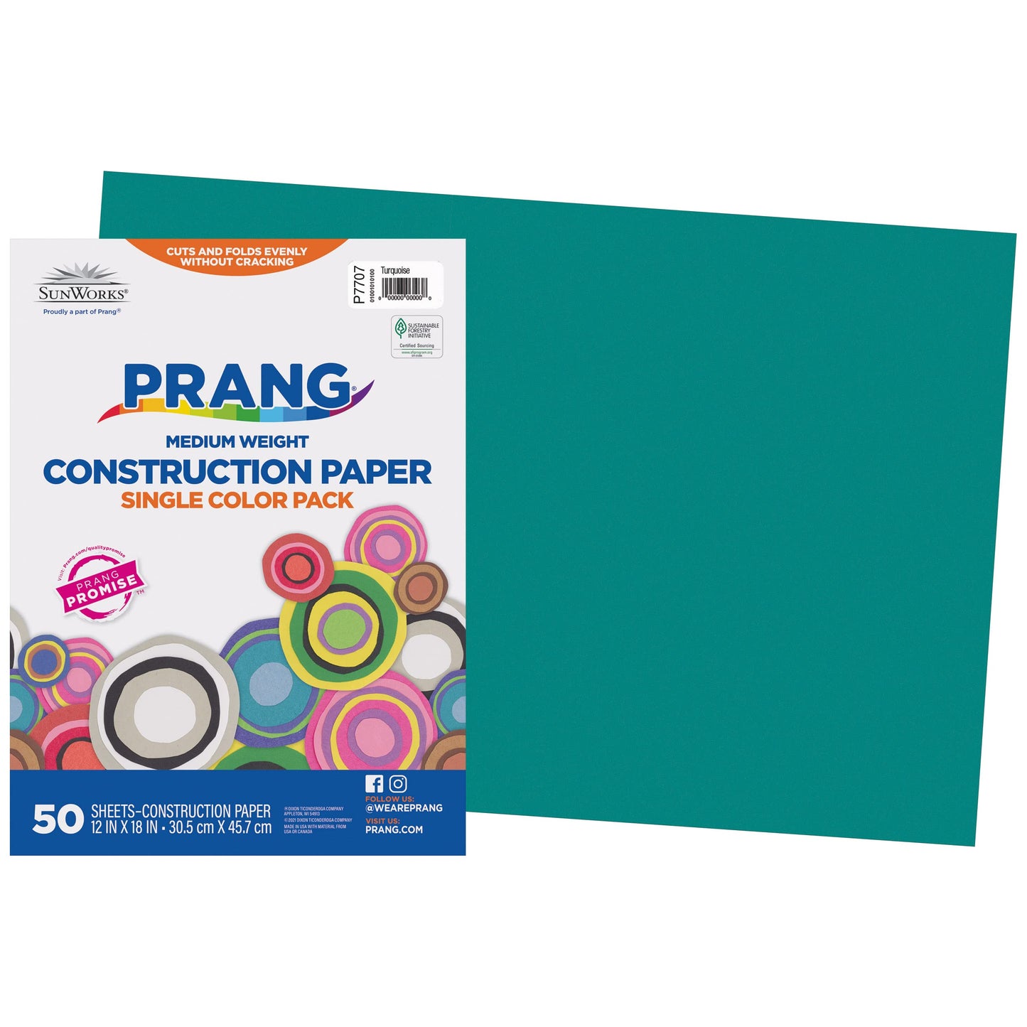 Prang (Formerly SunWorks) Construction Paper, Turquoise, 12" x 18", 50 Sheets