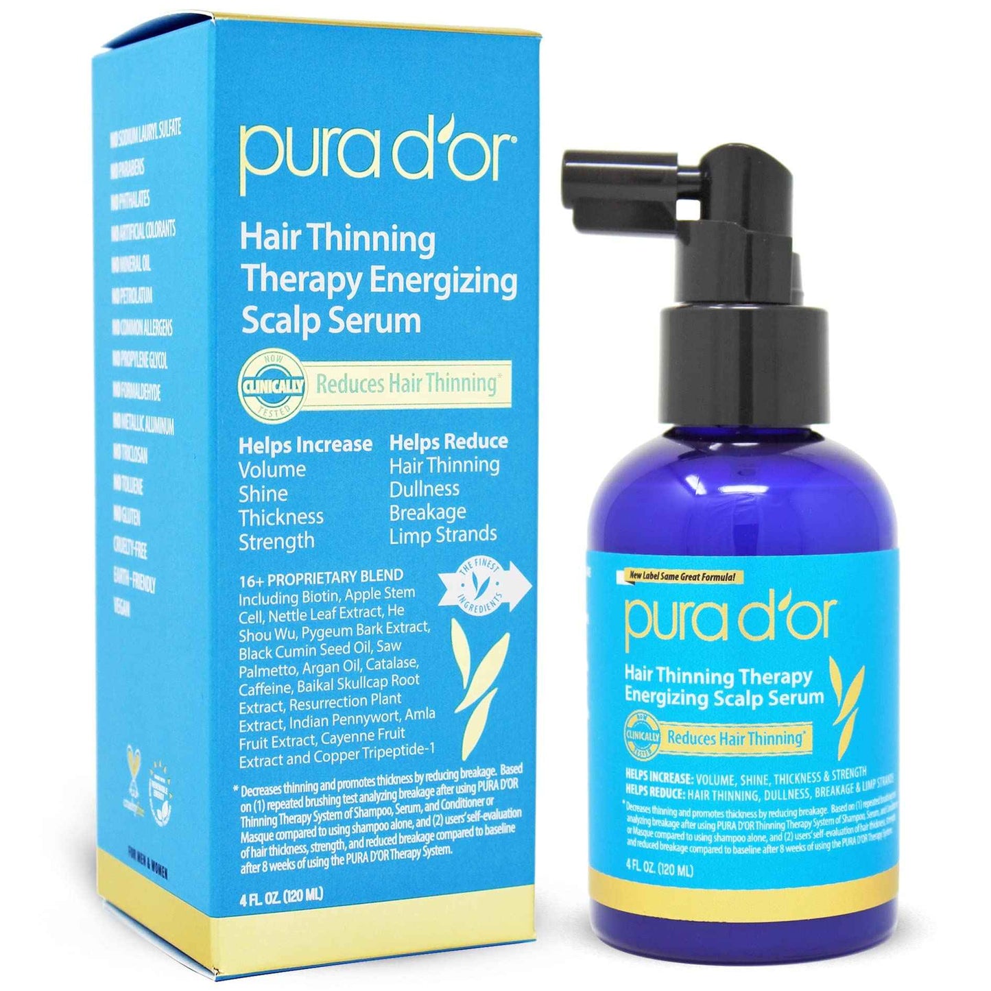 PURA D'OR Scalp Therapy Shampoo & Conditioner Set + Serum Revitalizer for Dry, Itchy Scalp