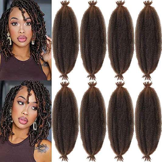 Springy Afro Twist Hair 24 Inch T30 8 Packs Pre-Separated Marley Twist Braiding Hair Soft Synthetic Crochet Afro Kinky Twist Wrapping Hair for Soft Locs Hair Extensions (24 Inch (Pack of 8), T30)