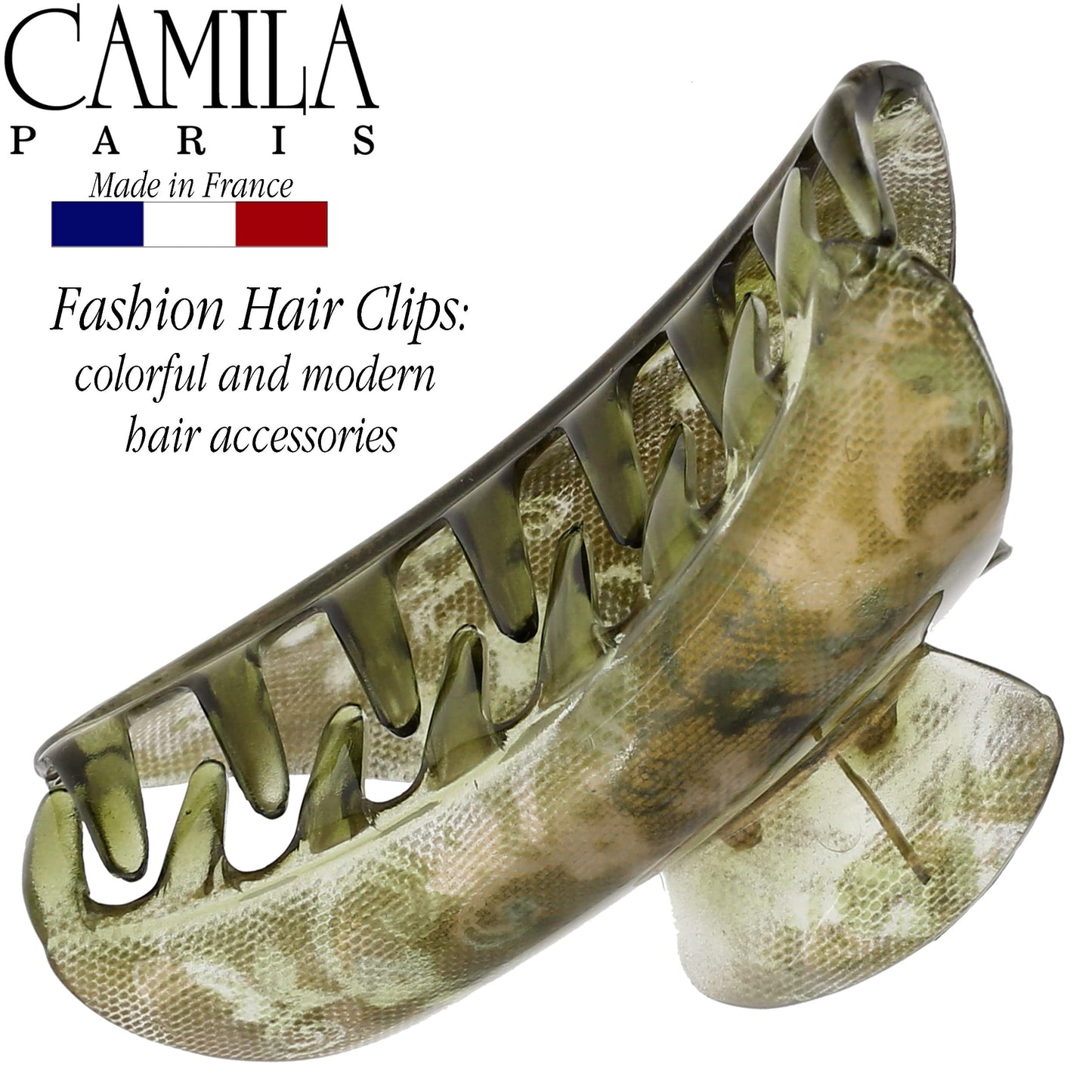 Camila Paris CP3424 French Hair Clip for Women Thick Hair for Long Curly Wavy Hair, Girls Hair Claw Clips Jaw, Durable Styling Big Claw Clip for Thick Hair, Strong Hold No Slip Grip, Made in France