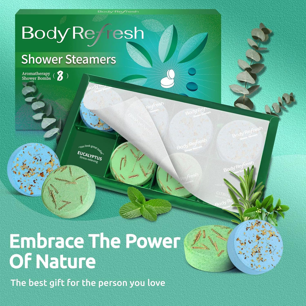 Shower Steamers Aromatherapy - 8 Pack Shower Bombs with Natural Essential Oils, Birthday Gifts for Women Self Care Relaxation Home SPA Stress Relief, Gifts for Girlfriend Teacher Womens Christmas Gift