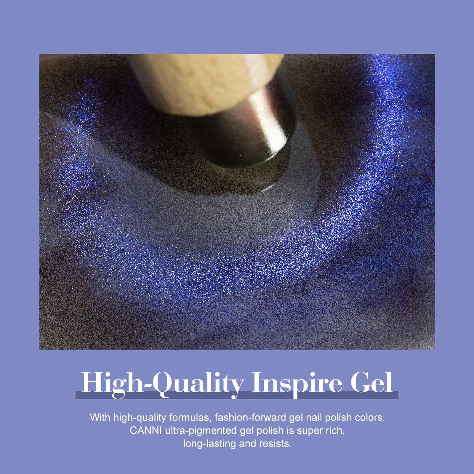 CANNI 8 Pcs 9 ML Cat Eye Gel Nail Polish Set, Red Purple Pink Blue Green Glitter Rainbow Holographic Cat Eye Gel Polish Kit with Magnet Colors Nail Art Manicure Salon DIY Gifts