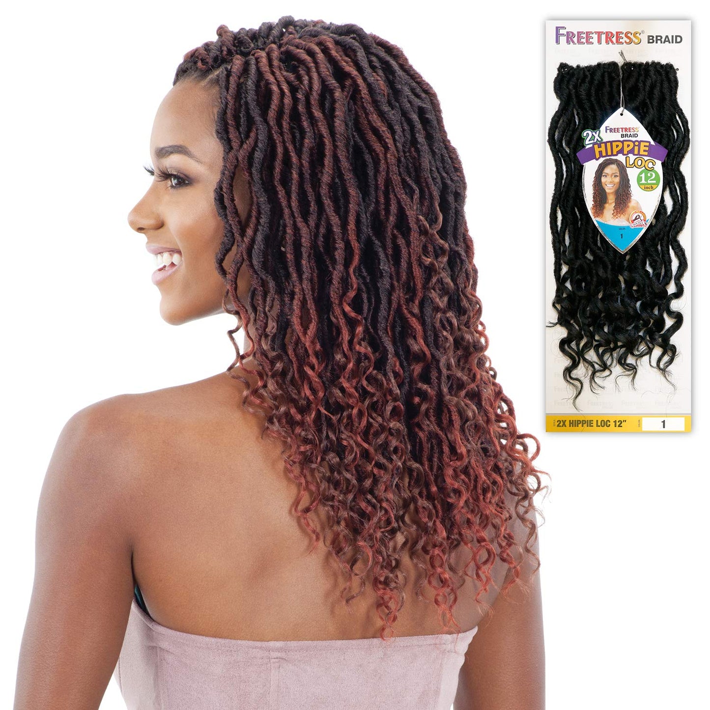 Freetress Synthetic Crochet Braid - 2X HIPPIE LOC 12” (CARAMELT)