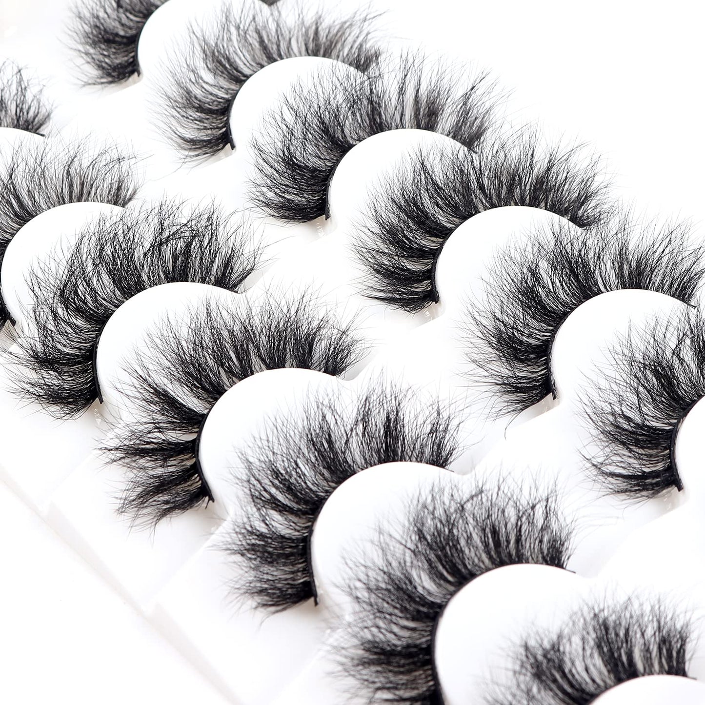 3D Faux Mink False Eylashes Fluffy 7 Pairs Thick Wispy Long Extension Eyelashes 15-19mm Serendipity Life Reusable Lashes P2, 1 Count