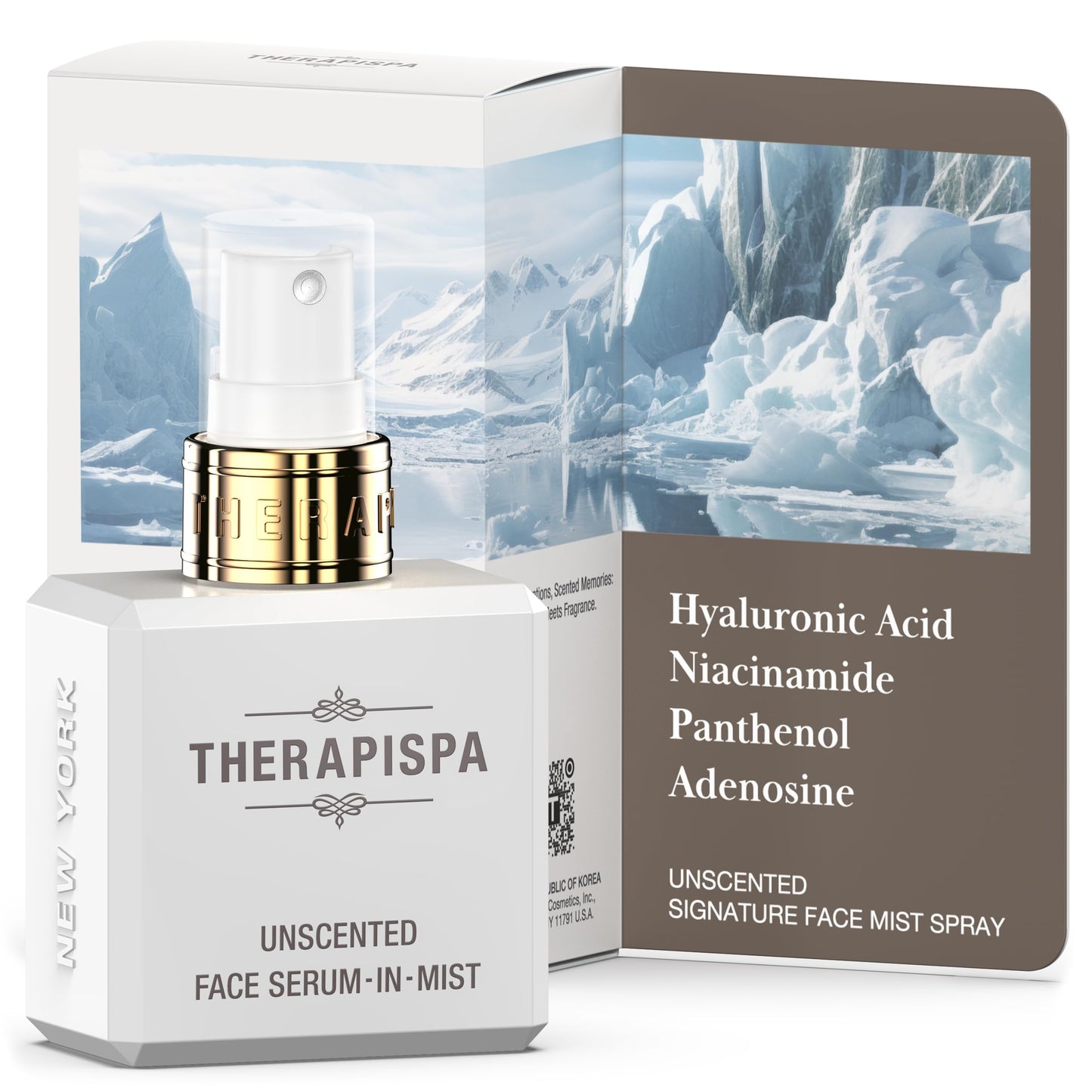 THERAPISPA Premium Face Spray Serum - Antioxidant Face Mist for Deep Hydration, Skin Brightness & Firmness, with Niacinamide (B3), Panthenol (B5), Adenosine, and Hyaluronic Acid (Unscented, 2.0 fl oz)