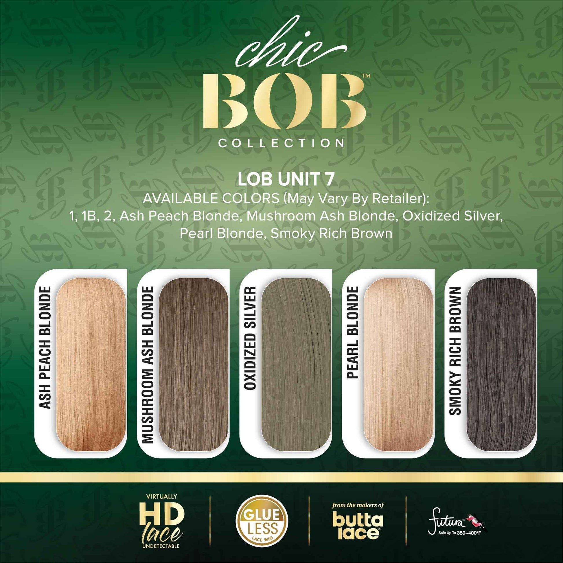 Sensationnel Chicbob Lace Frontwig - Lob Unit 7 Face Framing Glueless Wig Wide 5 Inch Deep Part Synthetic Preplucked Hairline (1B OFFBLACK)