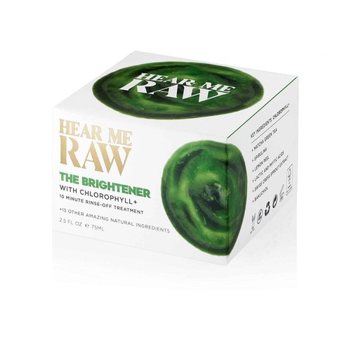 HEAR ME RAW The Brightener with CHLOROPHYLL+ | 10 Minute Plant-Based Rinse-Off Facial Mask for Firmer, Brighter, and Younger-looking Skin | Reduces Fine Lines and Wrinkles | (2.5 Oz)
