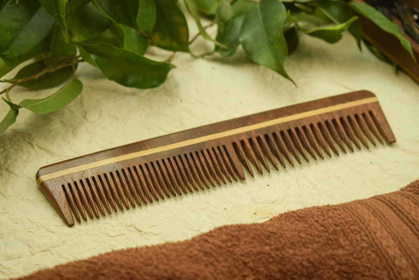 SVATV Handcrafted Rosewood Comb for Detangling Hair Comb For Thick, Curly And Wavy Hair, Non-Static and Eco-friendly Made in India (S-78A)