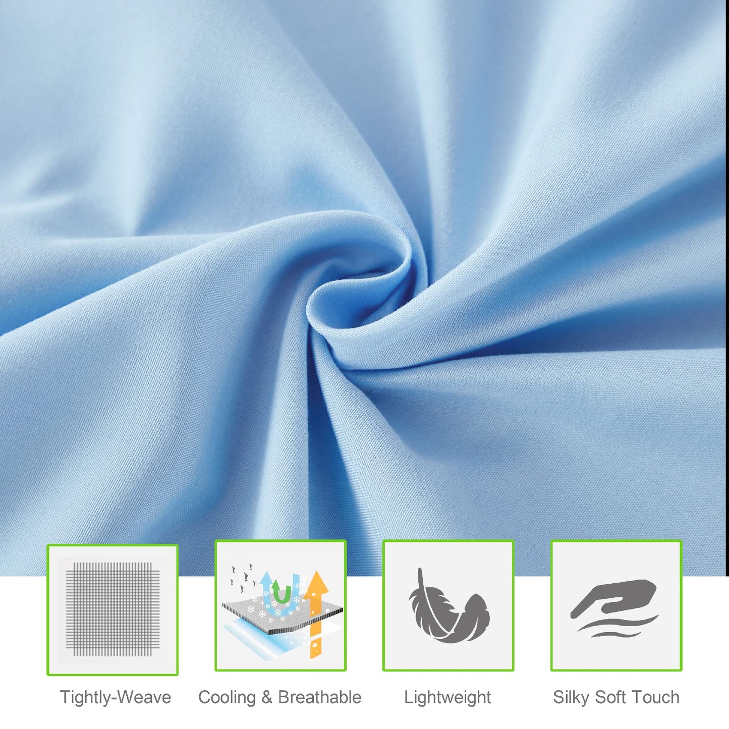 ILAVANDE King Size Sheets Set, 4 Piece Hotel Luxury Super Soft 1800 Series Microfiber Bed Sheets King Set-Wrinkle & Fade Resistant-14 Deep Pockets Sheets for King Size Bed(King,Baby Blue)