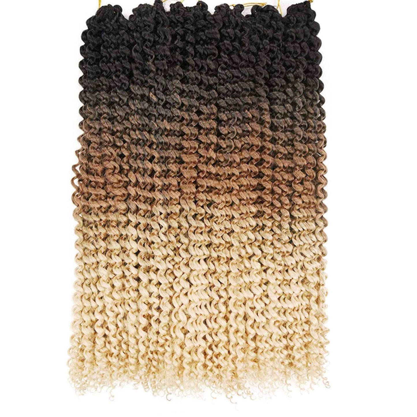 7 Packs Passion Twist Hair 22 Inch Water Wave Synthetic Curly Braids for Passion Twist Crochet Braiding Hair Long Bohemian Curly Hair (22inch, 1B/brown/honey blonde)