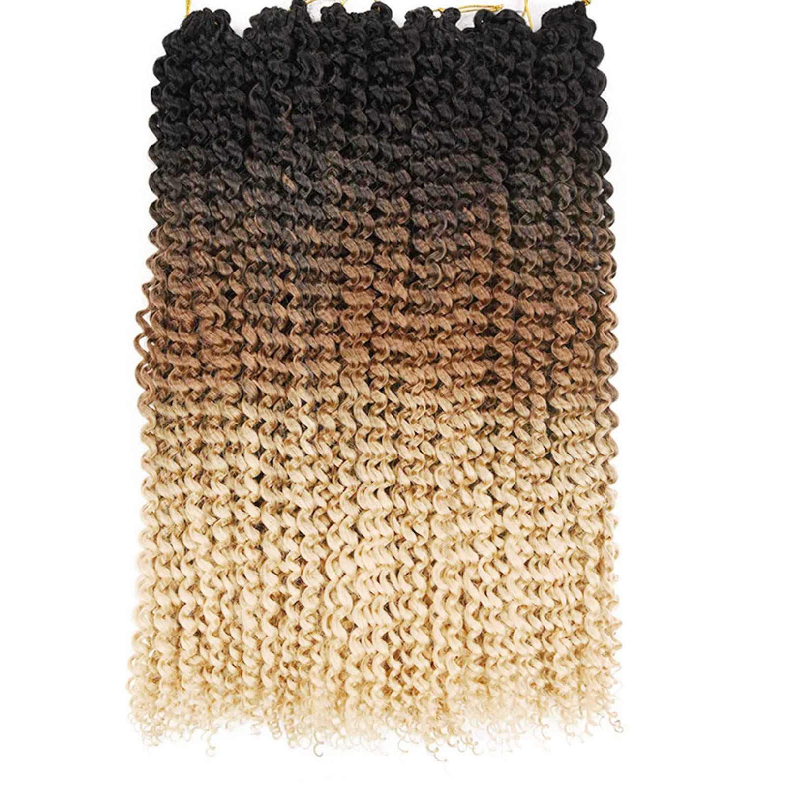 7 Packs Passion Twist Hair 22 Inch Water Wave Synthetic Curly Braids for Passion Twist Crochet Braiding Hair Long Bohemian Curly Hair (22inch, 1B/brown/honey blonde)