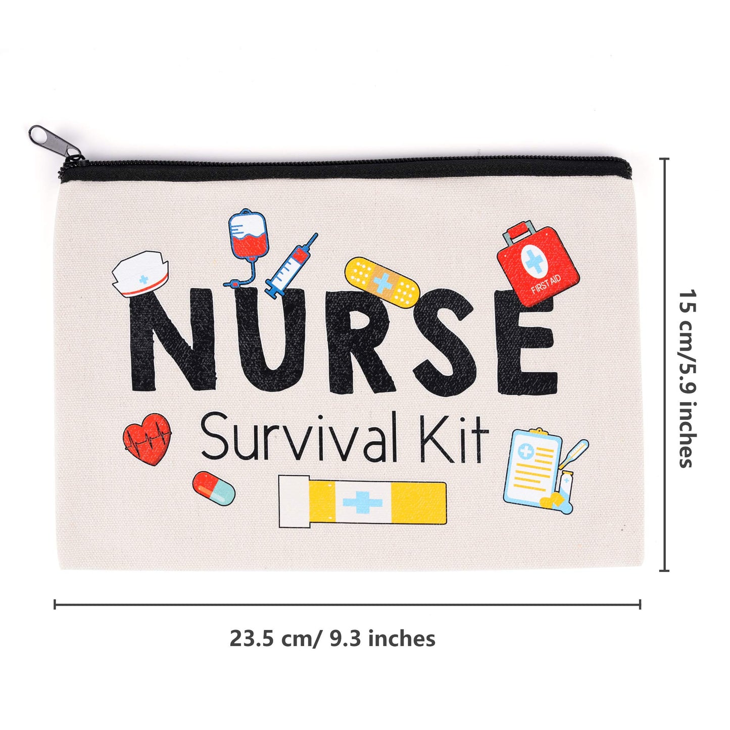 Kolewo4ever 8 Pieces Nurse Survival Kit Makeup Bags Funny Nurse Cosmetic Bag Nurse Practitioner Gifts Toiletry Bag For Nurse Practitioner Supplies