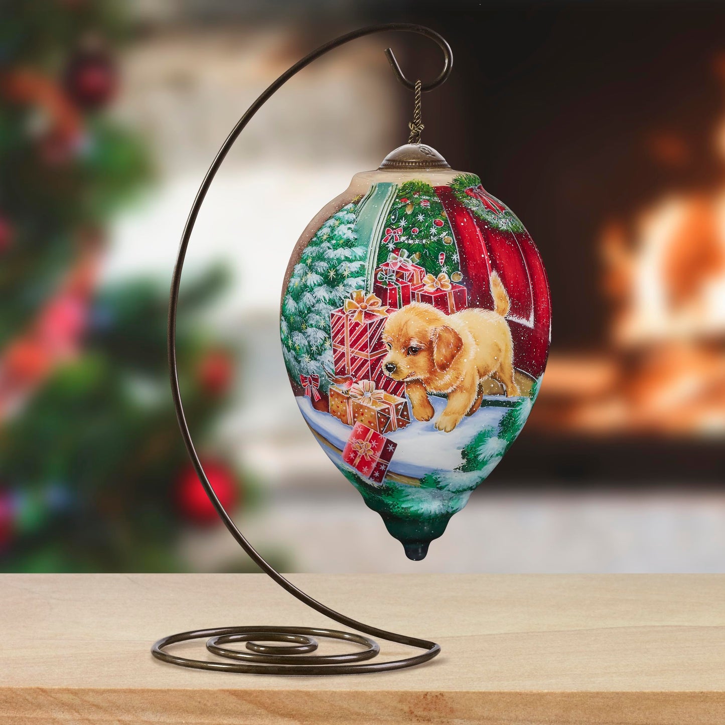 Ne’Qwa Art by Precious Moments Christmas Adventures Begin Hazel Lincoln Hand-Painted Blown Glass Ornament, Holiday Décor, Christmas Tree