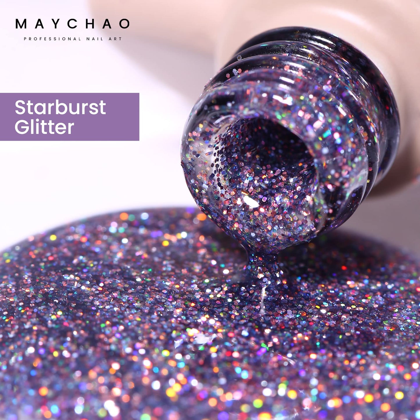 MAYCHAO 15ML Starburst Glitter Gel Nail Polish 1Pc Starburst Shimmer Gel Polish Soak Off UV LED Nail Polish Nail Art Starter Manicure Salon DIY at Home, 0.5 OZ