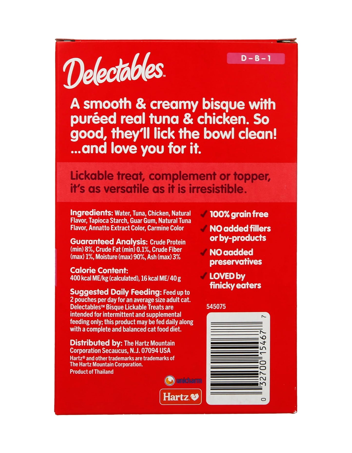 Hartz Delectables Bisque Lickable Cat Treats, Tuna & Chicken, 30 Count