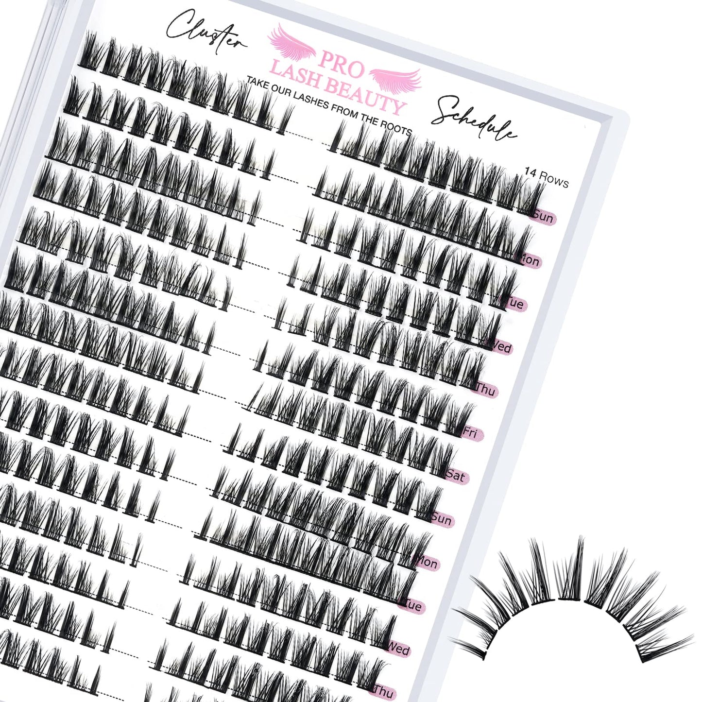 Cluster Lashes, 280 Pcs Individual Lashes, Lash Clusters DIY Eyelash Extension, Super Thin Band Reusable Soft & Comfortable (Promise-D-mix)