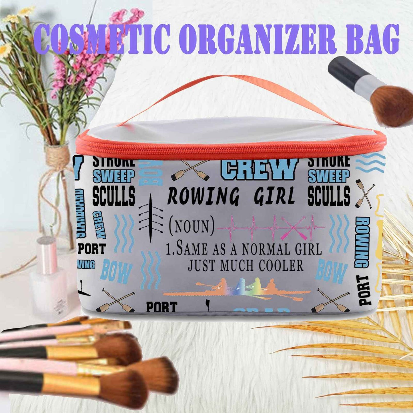 JYTAPP Rowing Cosmetic Bag - Girl Like a Normal Girl But Cooler Makeup Zipper Pouch for Women Girls Competitions Lady Gifts (Cosmetic Organizer Bag)