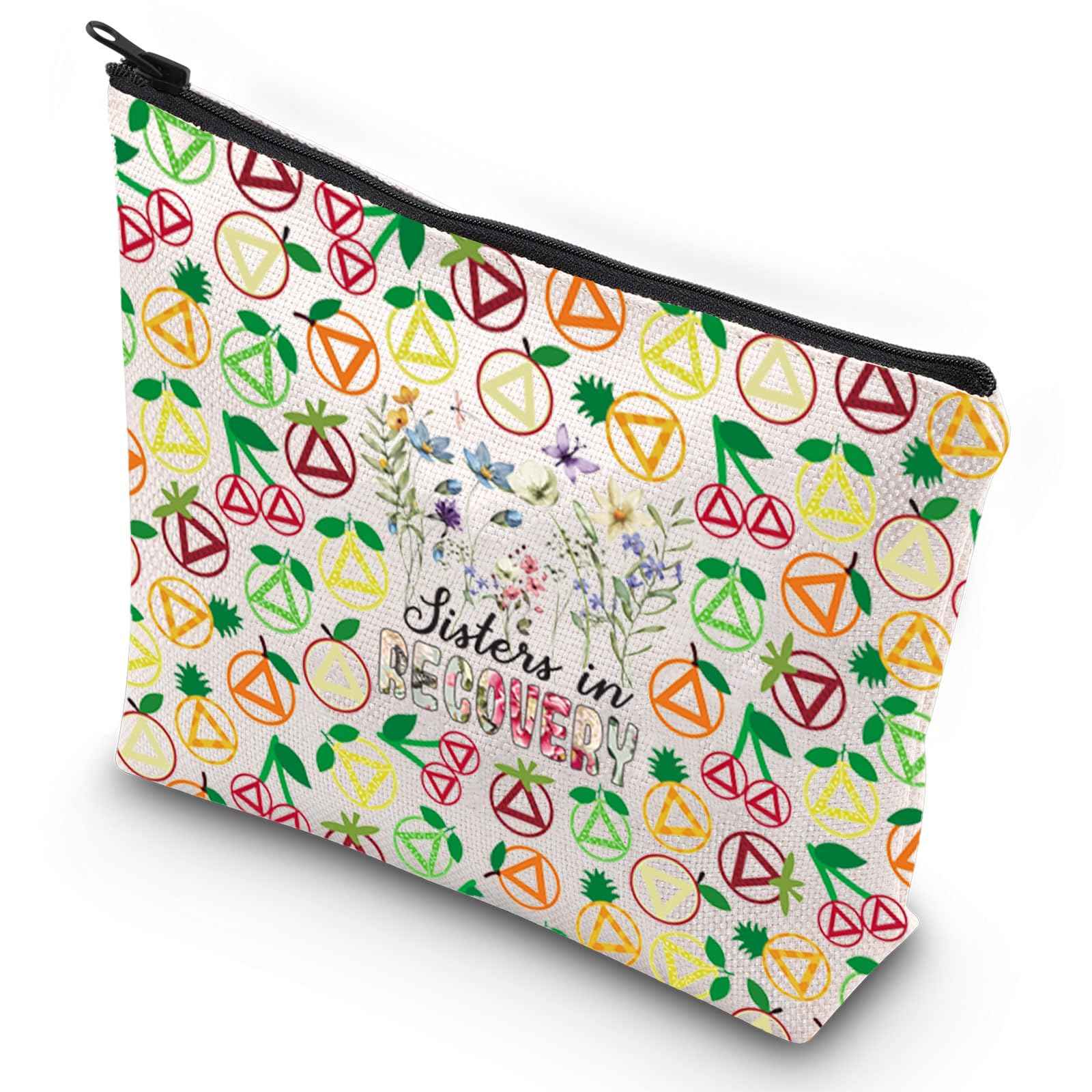 G2TUP Sobriety Gifts for Women Makeup Bag Inspirational Sober Recovery AA NA Gift Sisters in Recovery 12 Step Gift (Sisters in New)