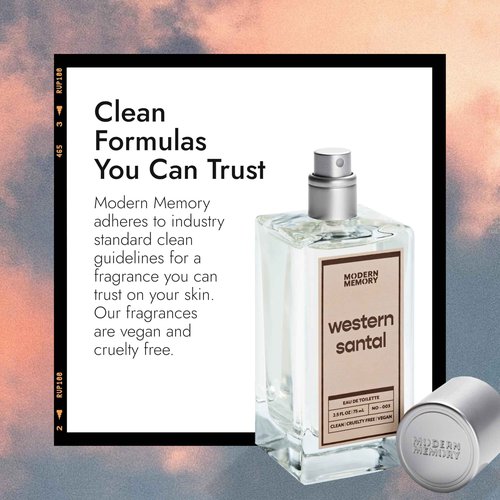 Modern Memory Western Santal Eau de Toilette for Men, 2.5 fl oz - Notes of Spicy Cardamom, Wild Musk & Rich Sandalwood