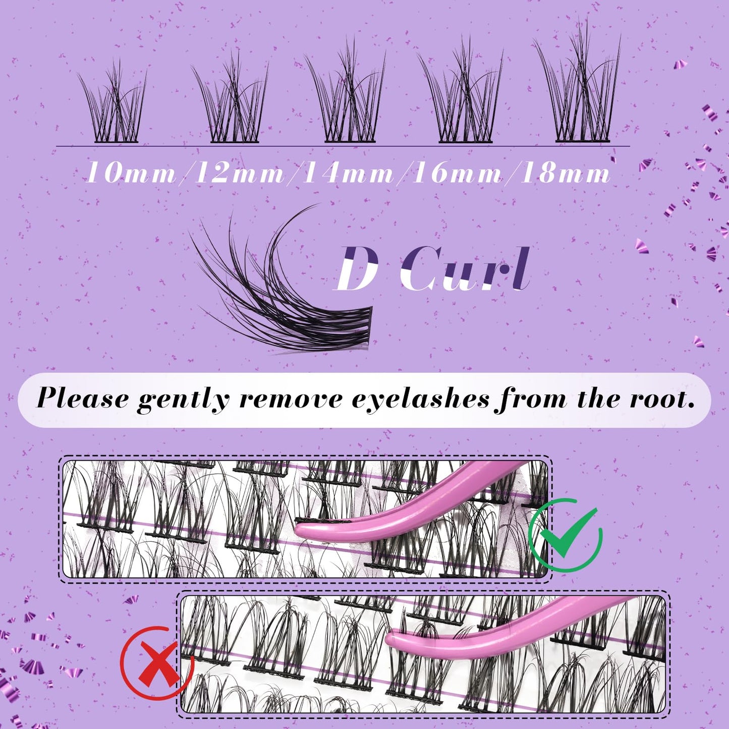 Lash Clusters 144 PCS Individual Lashes B&Q 3D Effect Eyelash Clusters Fluffy Cluster Eyelash Extensions Wispy Eyelashes Natural Look With Long Lasting Curl Cluster Lashes (3D02,10-18mm)