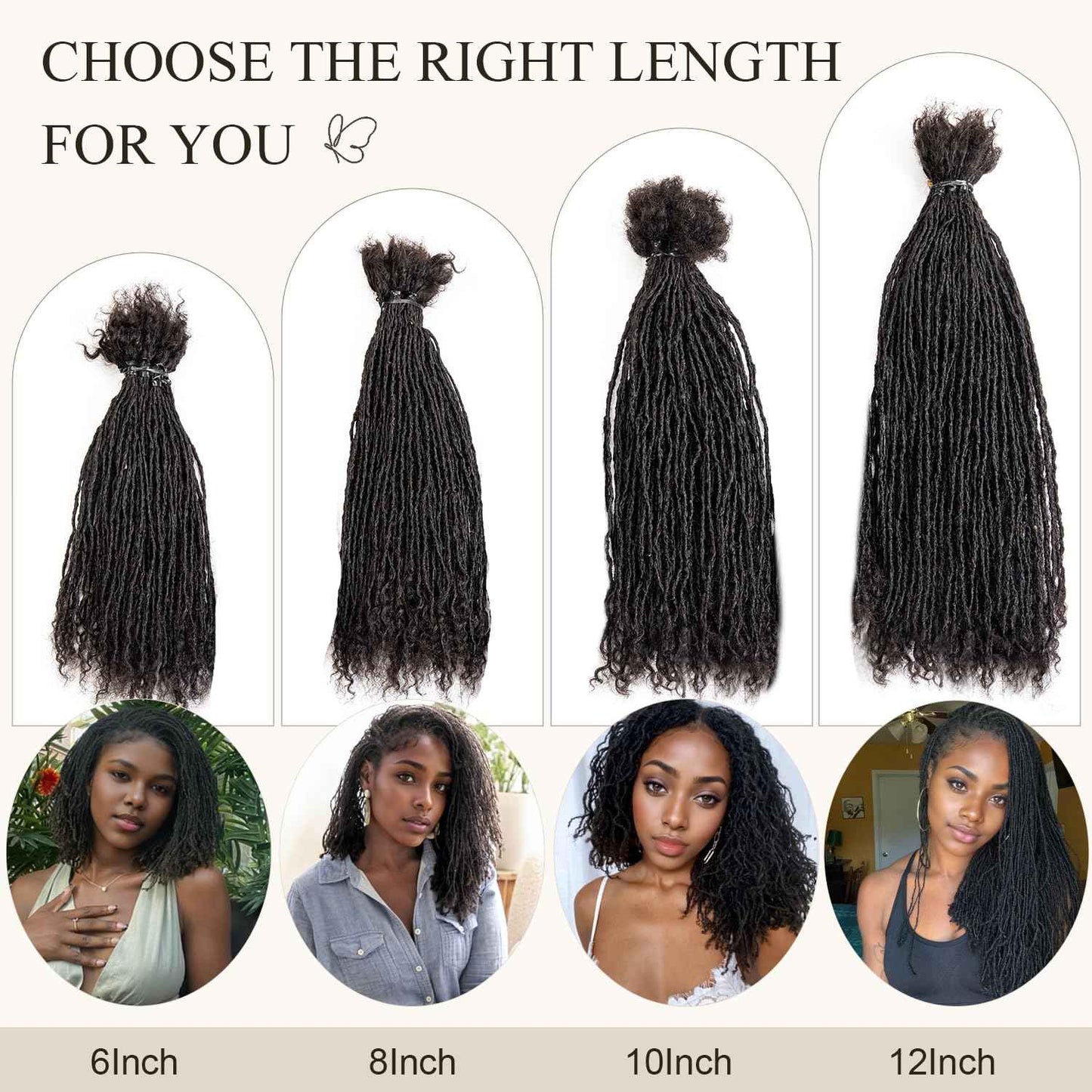 DAIXI Handmade Interlocking Sisterlocks Curly Tips 100% Real Human Hair Permanent Micro Locs Extensions Natural Looking Soft Dreadlocks Can Be Bleached and Dyed.(1B - 0.2cm, 8 Inch 30 Strands)