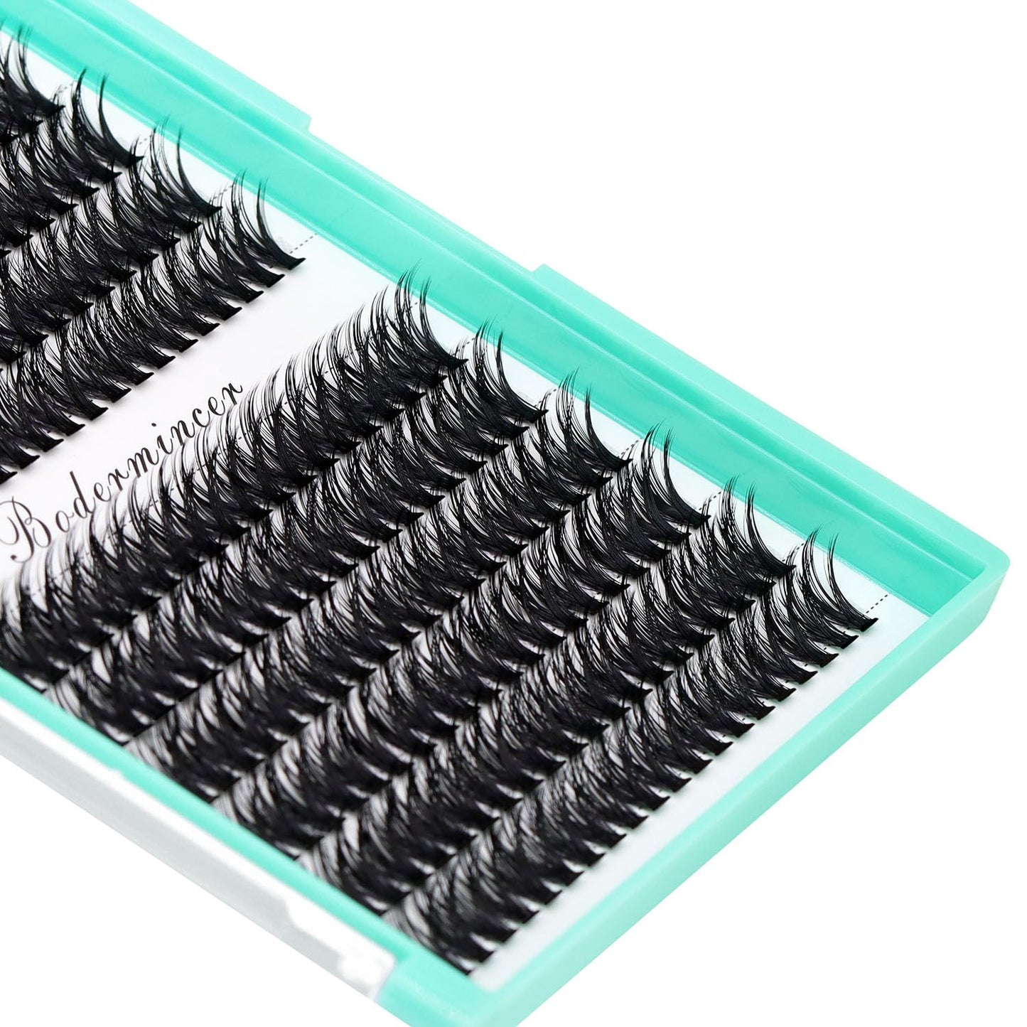 Bodermincer Black/Colored Cluster Lashes 240pcs 20D/40D DIY Eyelash Extension D Curl Long Individual Lashes Mixed Tray Faux Mink Lash Clusters Extensions 8-22mm (50D-16MM)