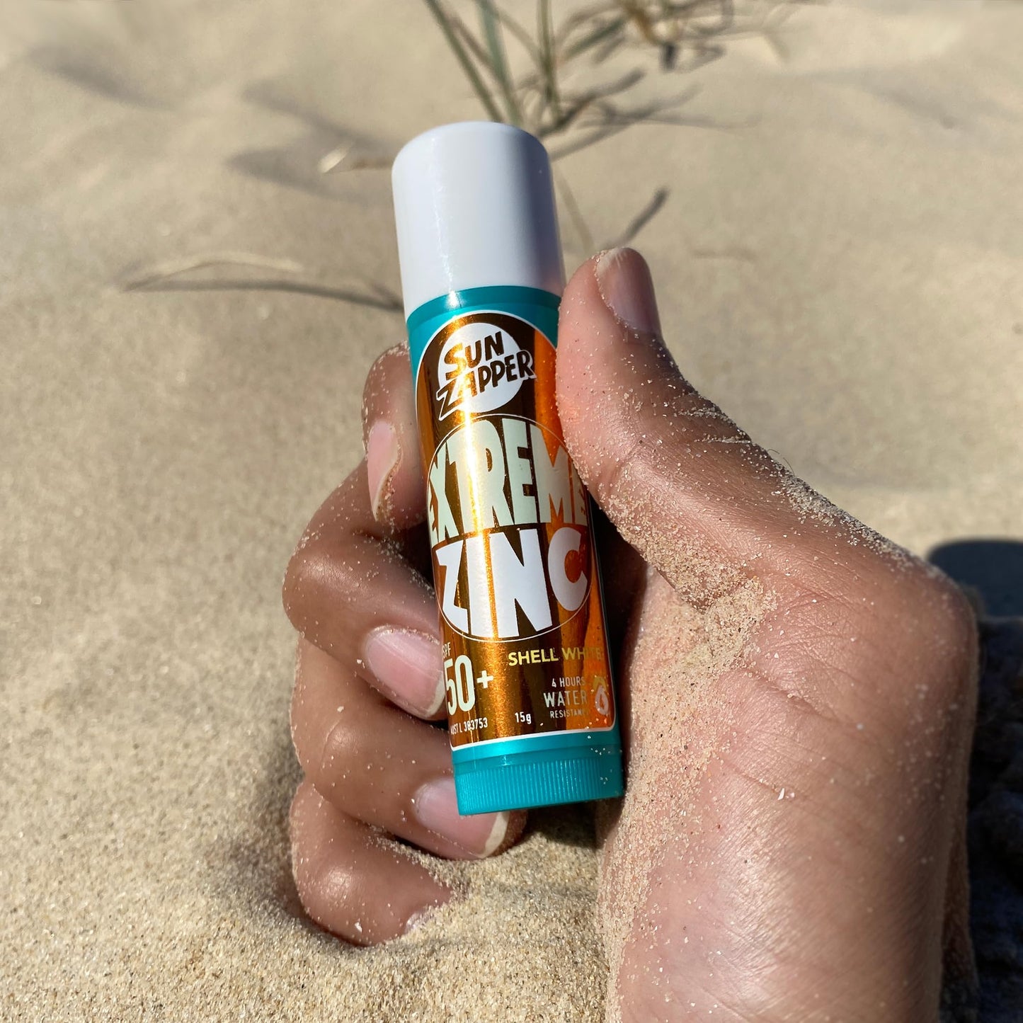 Sun Zapper (Shell White) Extreme Zinc Stick - White Colour Mineral Sunscreen Stick SPF50+ UVA/UVB+ Unbeatable Sun Protection Sunblock, Sun Cream Made in Australia