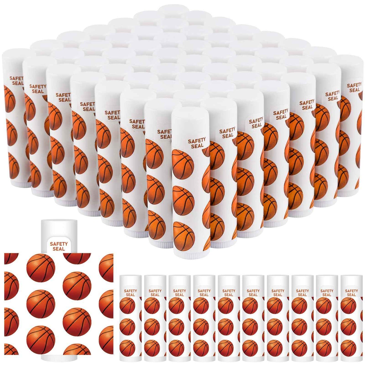 DMSKY 60 Pcs Lip Balm Bulk, Basketball Party Favors for Team Gifts for Players Teen Girls Boys Sports Party Supplies