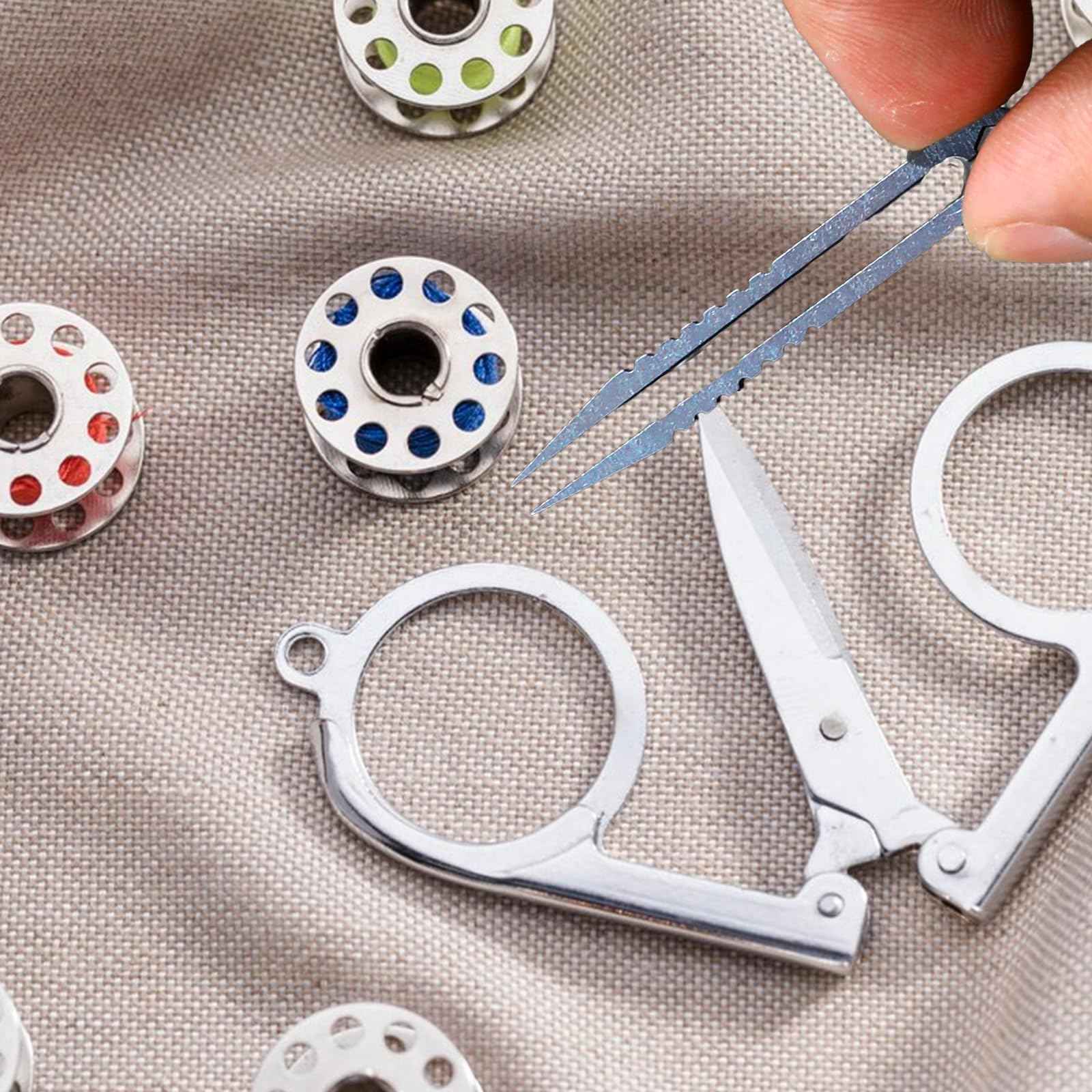 2 Pcs EDC Tweezers Titanium Tweezers Portable Titanium Alloy Tweezers Precision Tweezers Travel Portable Small Tweezer Pick Up Tweezers for Camping Outdoor Gadget(Blue)