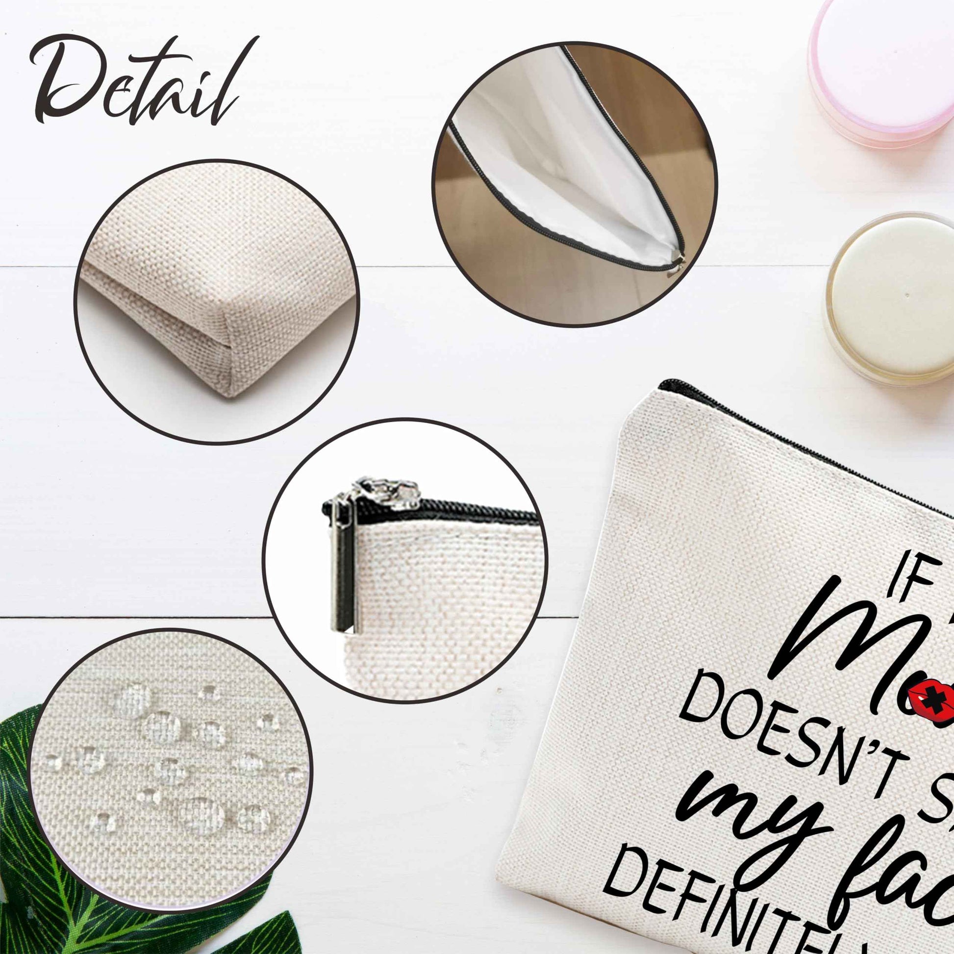 Funny Make Up Bag, If My Mouth Doesn't Say It, My Face Definitely Will Cosmetic Bag, Sarcastic Toiletry Bag, Gift For Women, Coworker, Women Accessories - A07