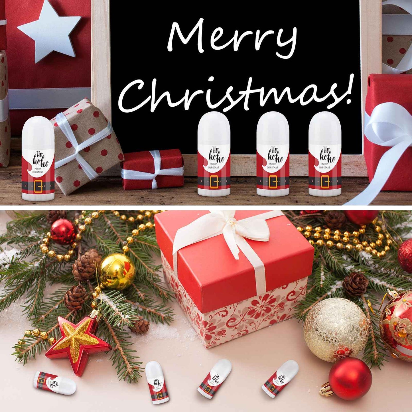 Swiffen 50 Pcs Christmas Mini Lip Balm Pack Thank You Gifts Moisturizer Assorted Flavors Beeswax Natural Ingredients Dry Chapped Lip Care Products for Coworkers Women Friend Men(Santa Claus)