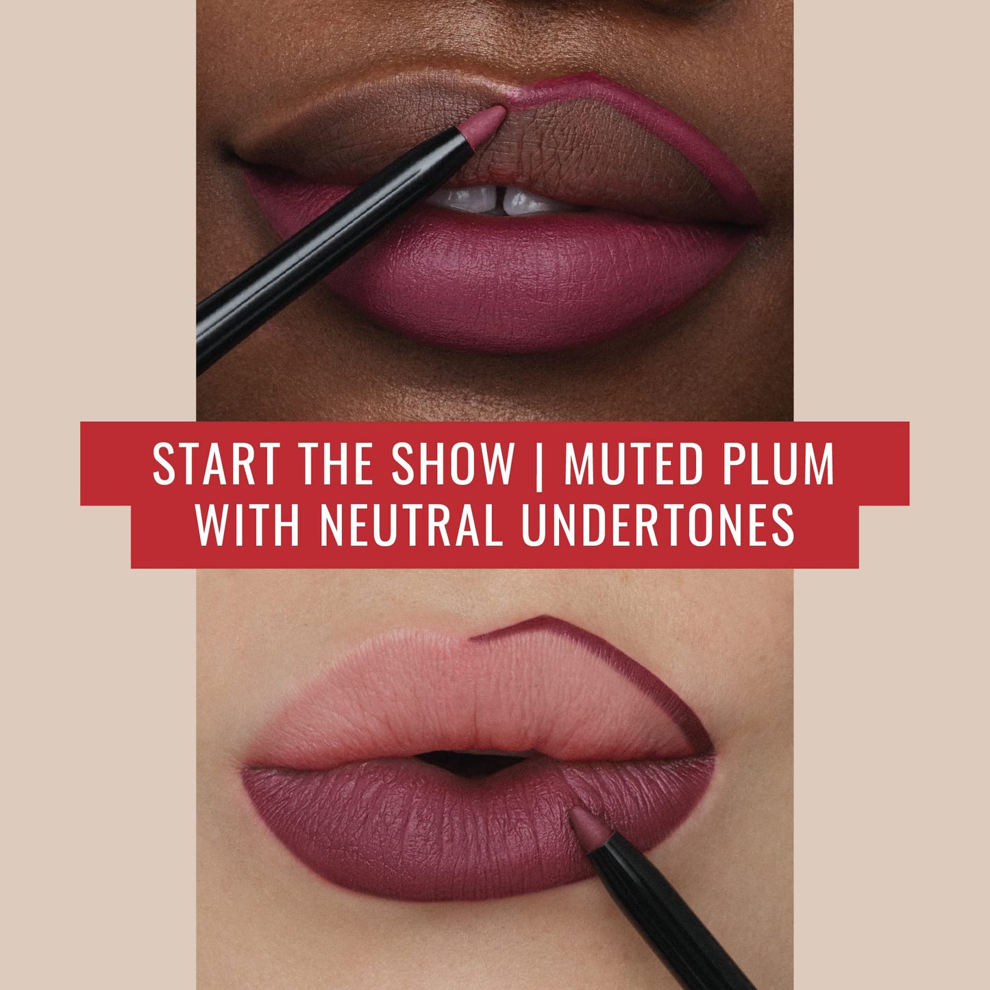 Runway Rogue Designer Liner Lip Pencil, Matte Muted-Plum Lip-Liner Pencil and Lip-Liner Sharpener, ‘Start the Show’