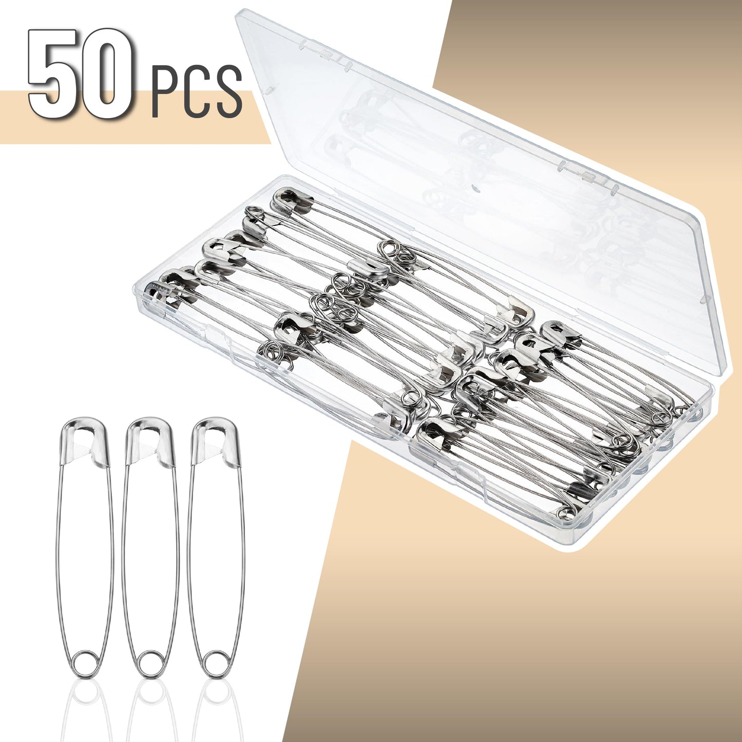 Mr. Pen- Safety Pins, 3 Inch, 50 Pack, Oversize Safety Pin, Large Safety Pins for Clothes, Oversized Safety Pins for Clothes, Large Safety Pins Heavy Duty Safety Pins, Big Safety Pins Heavy Duty