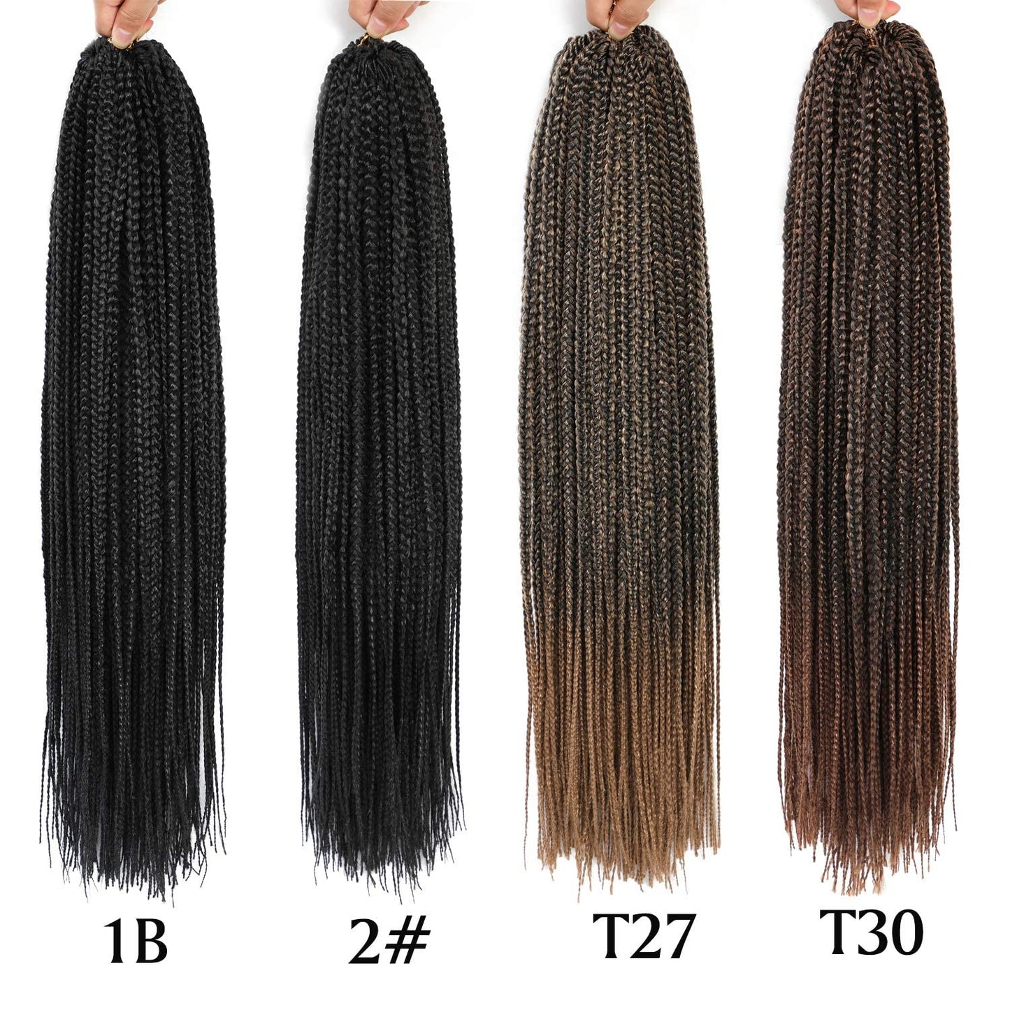 Ombre Red Crochet Box Braid 30inch 6Packs Midium Size Premium Synthetic Crochet Braids Waist Length Individually Prelooped Handmade Soft Braids Hair Extension For Girls Women(30inch M1BBug)