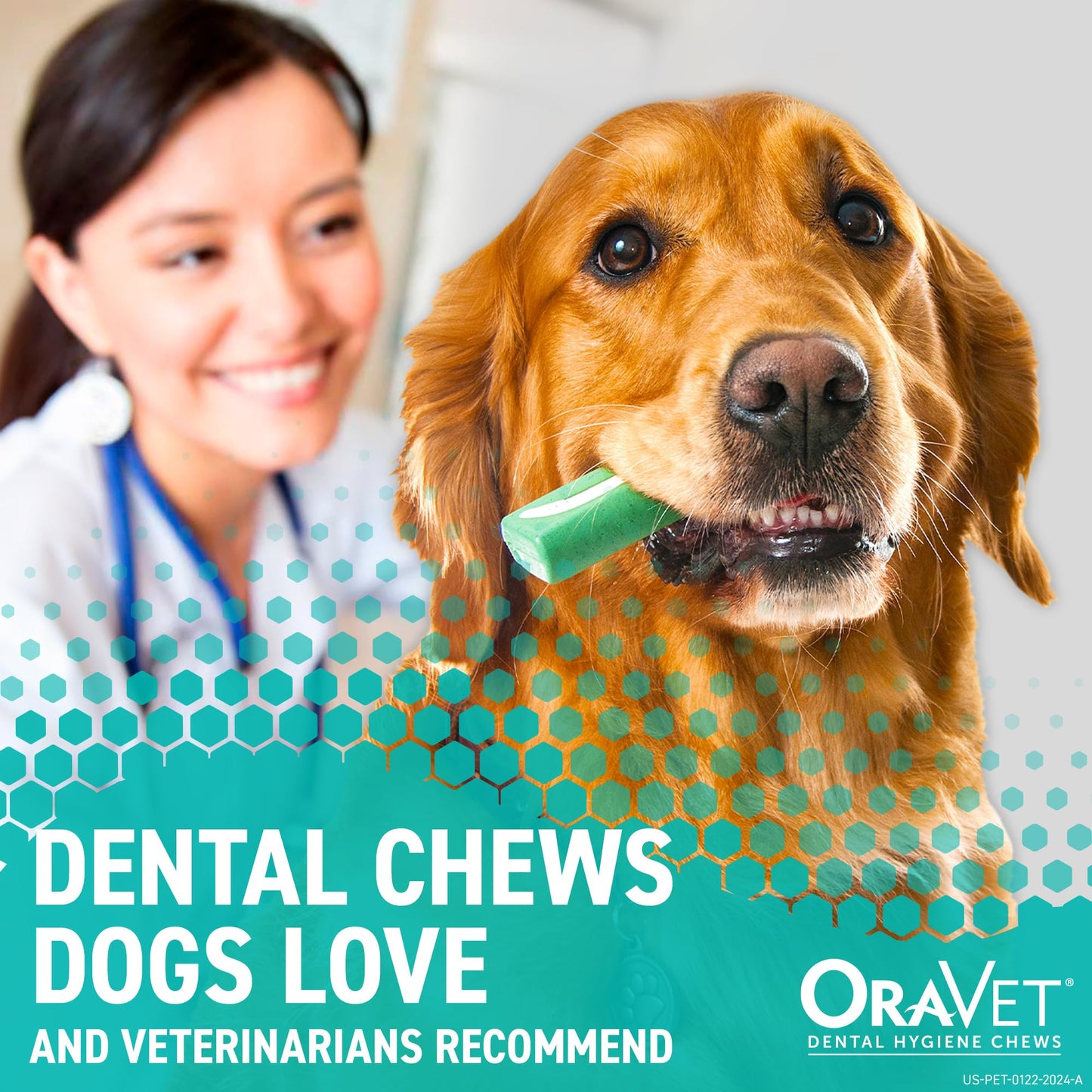 ORAVET Dental Chews for Dogs, Oral Care and Hygiene Chews (Small Dogs, 10-24 lbs.) Blue Pouch, 30 Count