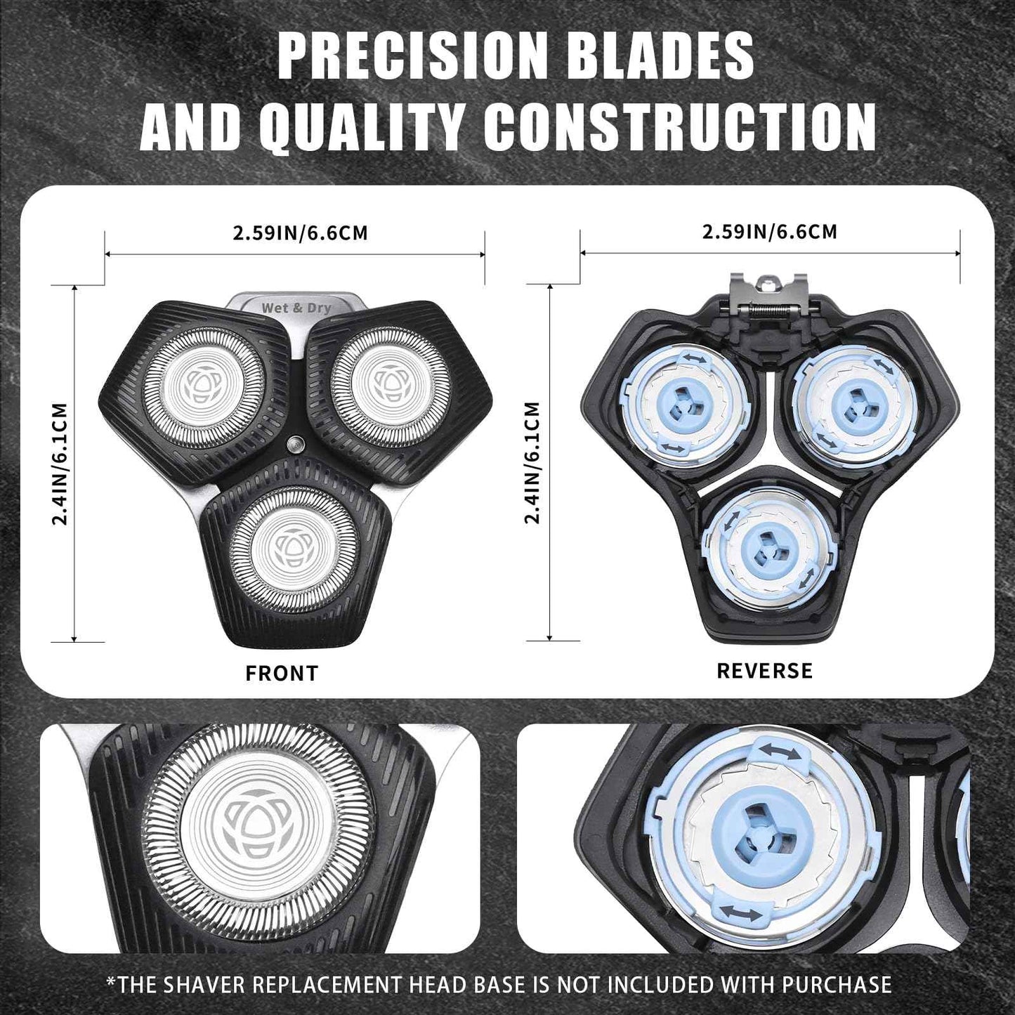 SH71/50 Shaving Heads Compatible with Phili*s Shavers Series S5000 (S5XXX),S7000 (S7XXX) for SH60/70 and SH70/70 (Black)