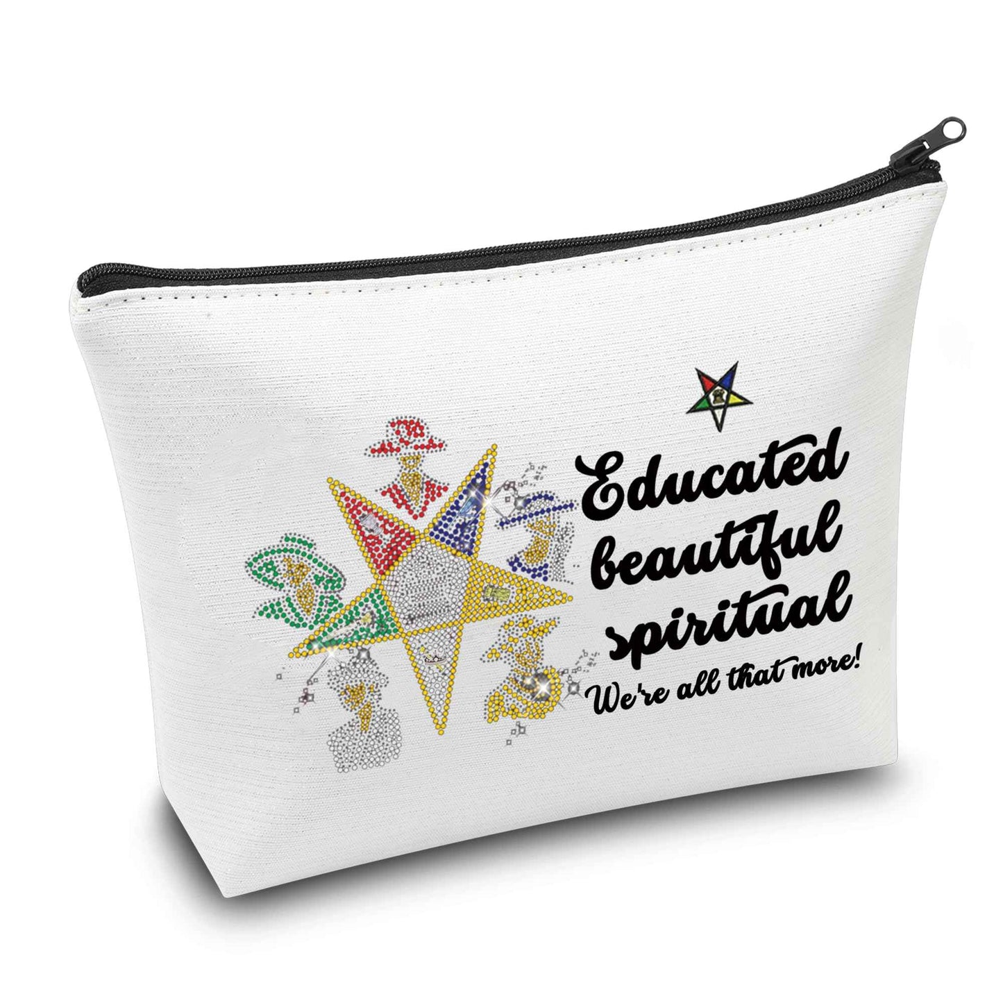 CMNIM Order Of The Eastern Star Gift Eastern Star Cosmetic Bag Educated Beautiful Spiritual Sister Sorority Gift for Diva