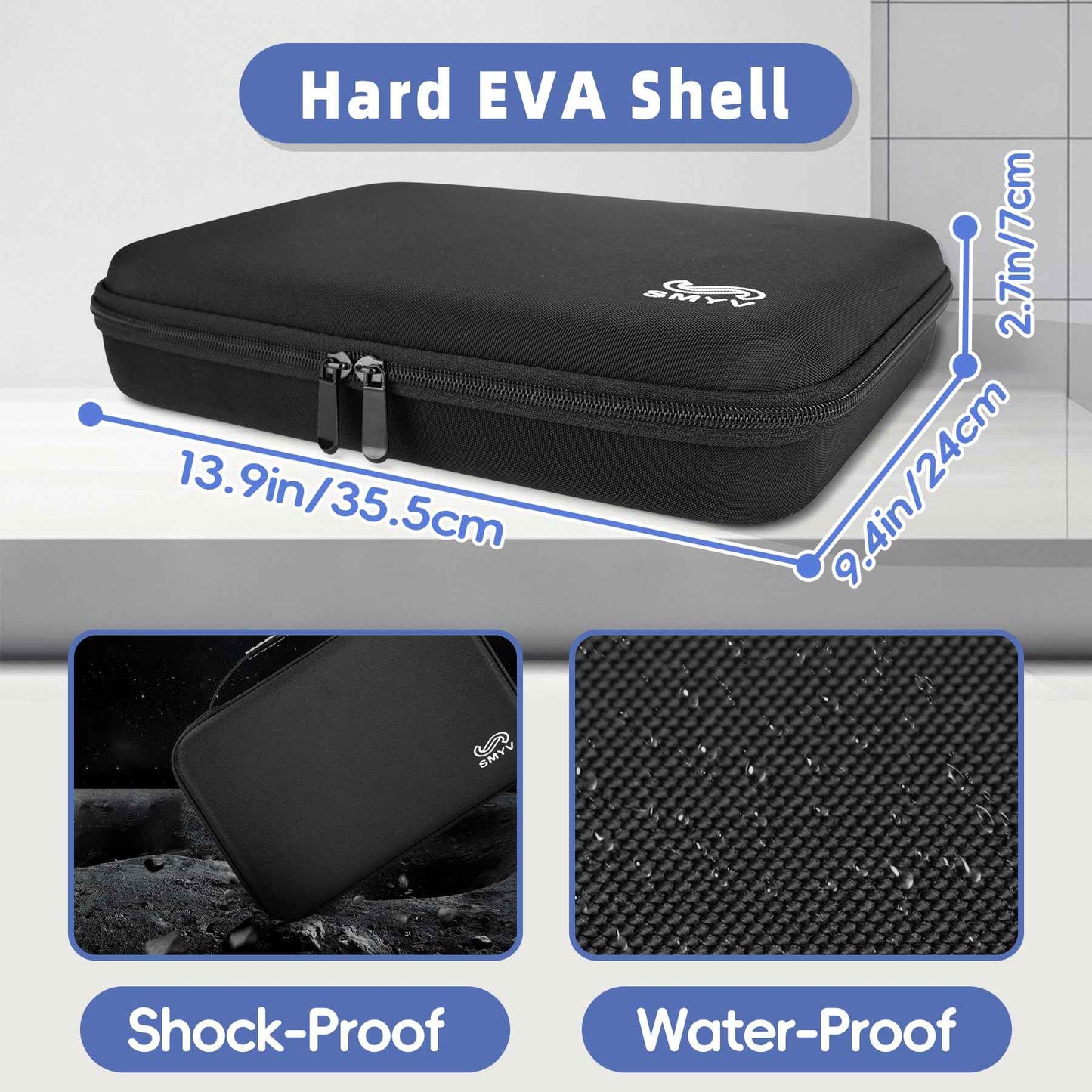 SMYV Barber Bags for Clippers and Supplies, Sturdy Clipper Storage Case for Barber Accessories, Hair Trimmer Organizer for Men Razor Guard Grooming Kits (Case Only)