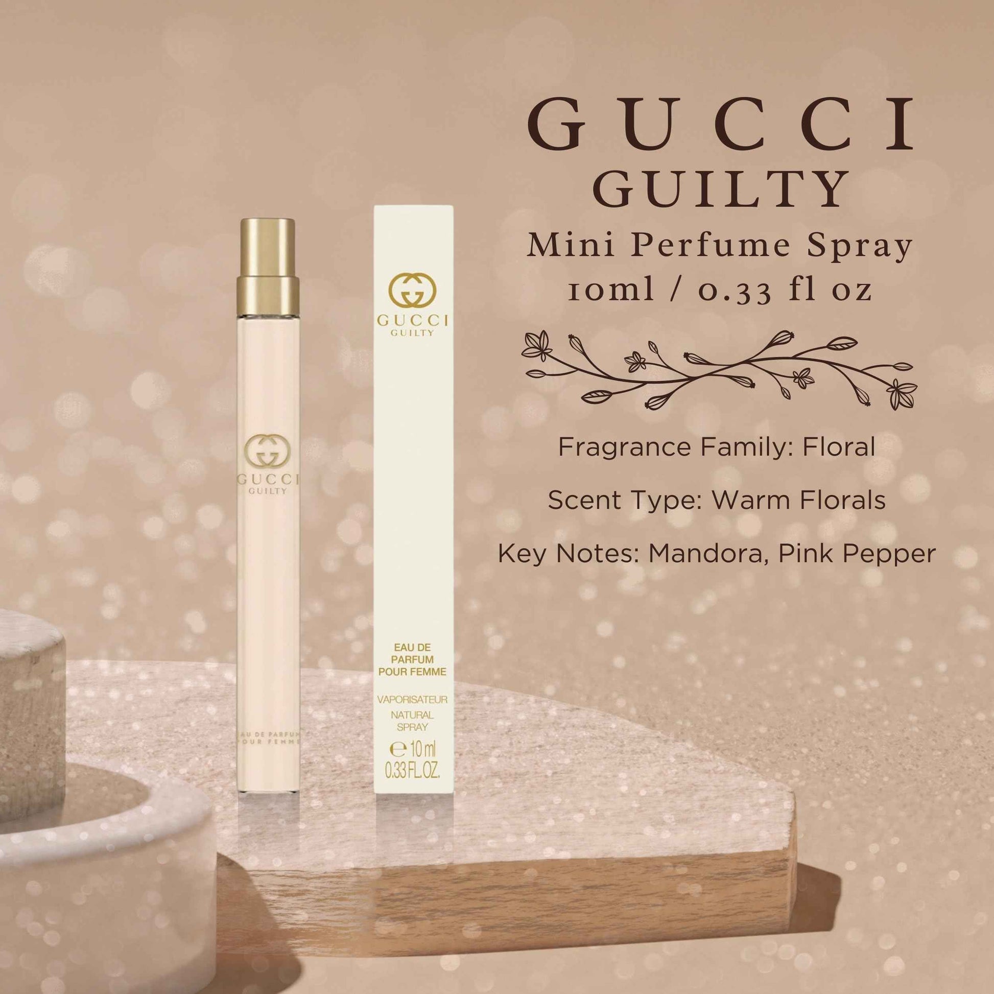 Gucci Guilty Pour Femme Perfume for Women Travel EDP Spray 0.33 Fl Oz
