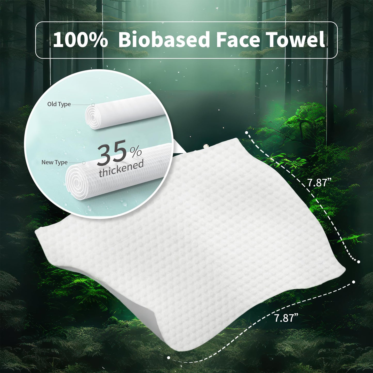 Ourmed Life Face Towels - Ultra Thick Disposable USDA Biobased Facial Clean Wash Cloth for Sensitive Skin, Lint- free Facial Tissue for Cleansing, Skincare and Makeup Remover, Dry Wipes, 80 count