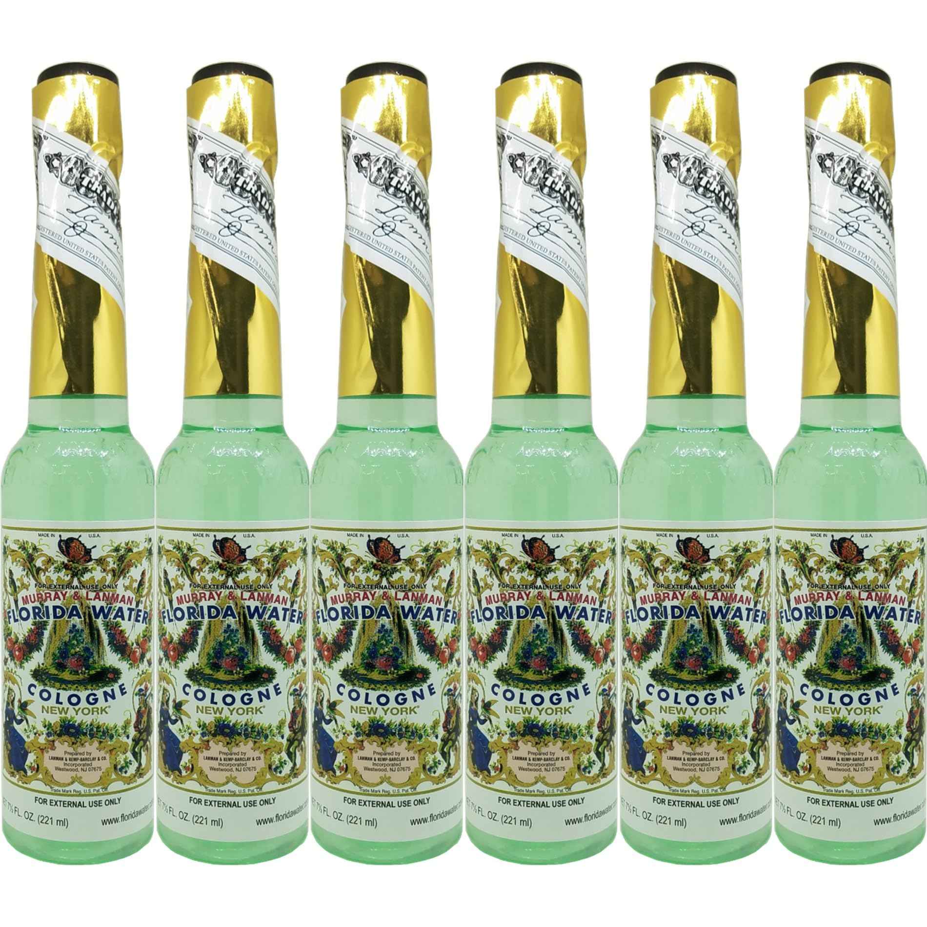 Lanman & Kemp Authentic Real Florida Water Cologne Florida Water Cologne 7.5 Oz - Six (6) Plastic Bottles