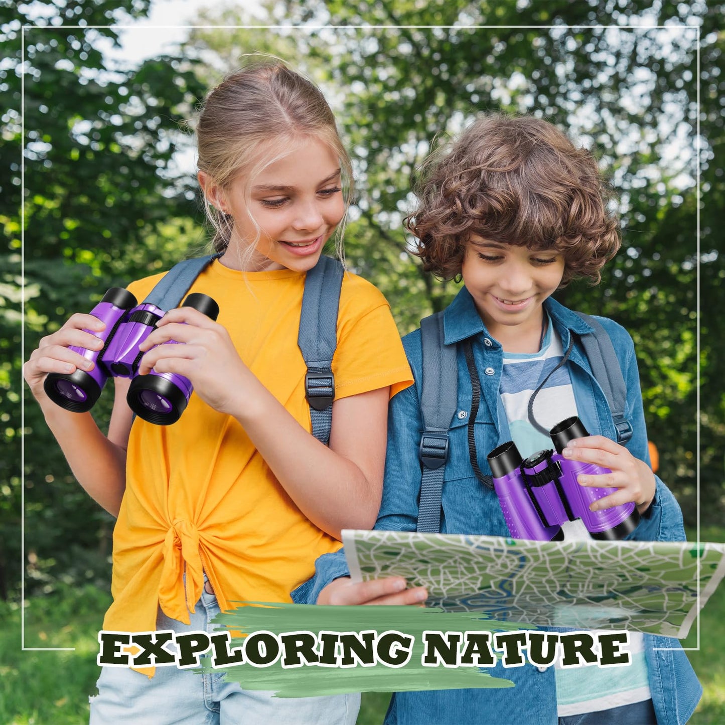 Libima 24 Pcs Binoculars for Kids Educational Compact Kids Binoculars with Neck String Toddler Binoculars for Boys Girls Learning Bird Watching Camping Hiking Travel Safaris Birthday Gifts (Purple)