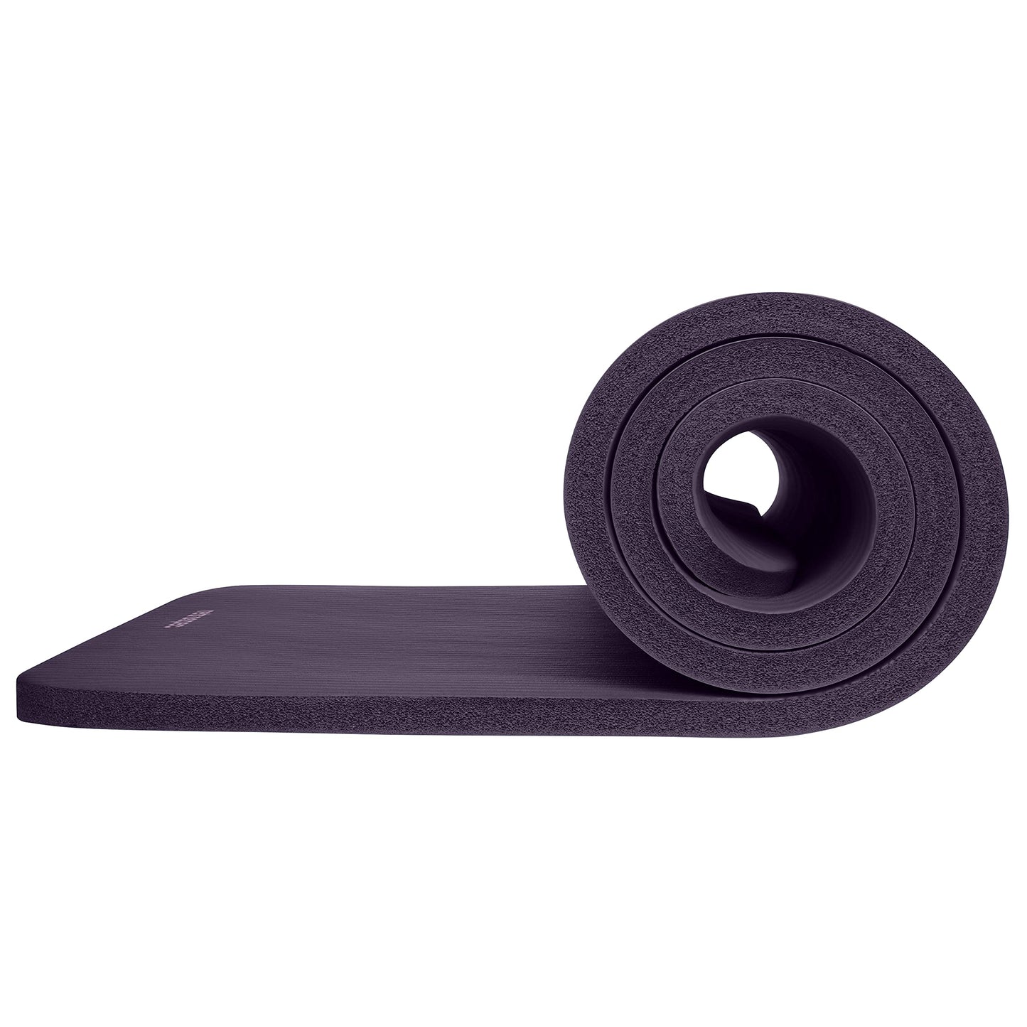 Retrospec Solana Yoga Mat 1" Thick w/Nylon Strap for Men & Women - Non Slip Exercise Mat for Home Yoga, Pilates, Stretching, Floor & Fitness Workouts - Eggplant