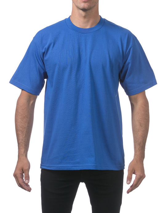 Pro Club Men's Heavyweight Cotton Short Sleeve Crew Neck T-Shirt, Royal, Small