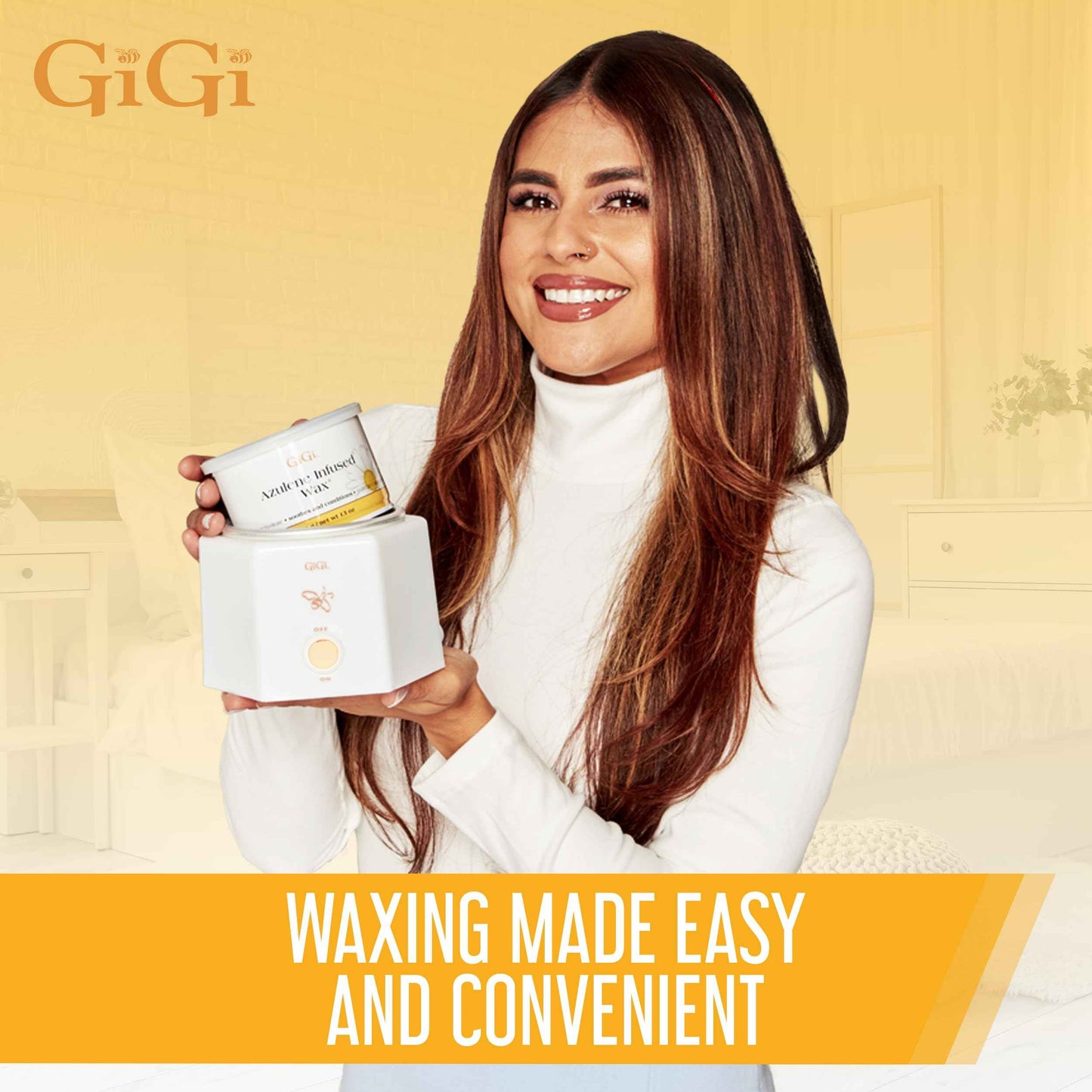 GiGi Hair Removal Wax Warmer, Waxing Kit, Space Saver, Compact, Accomodates 8 oz and 14 oz Wax Cans, 1 Pack