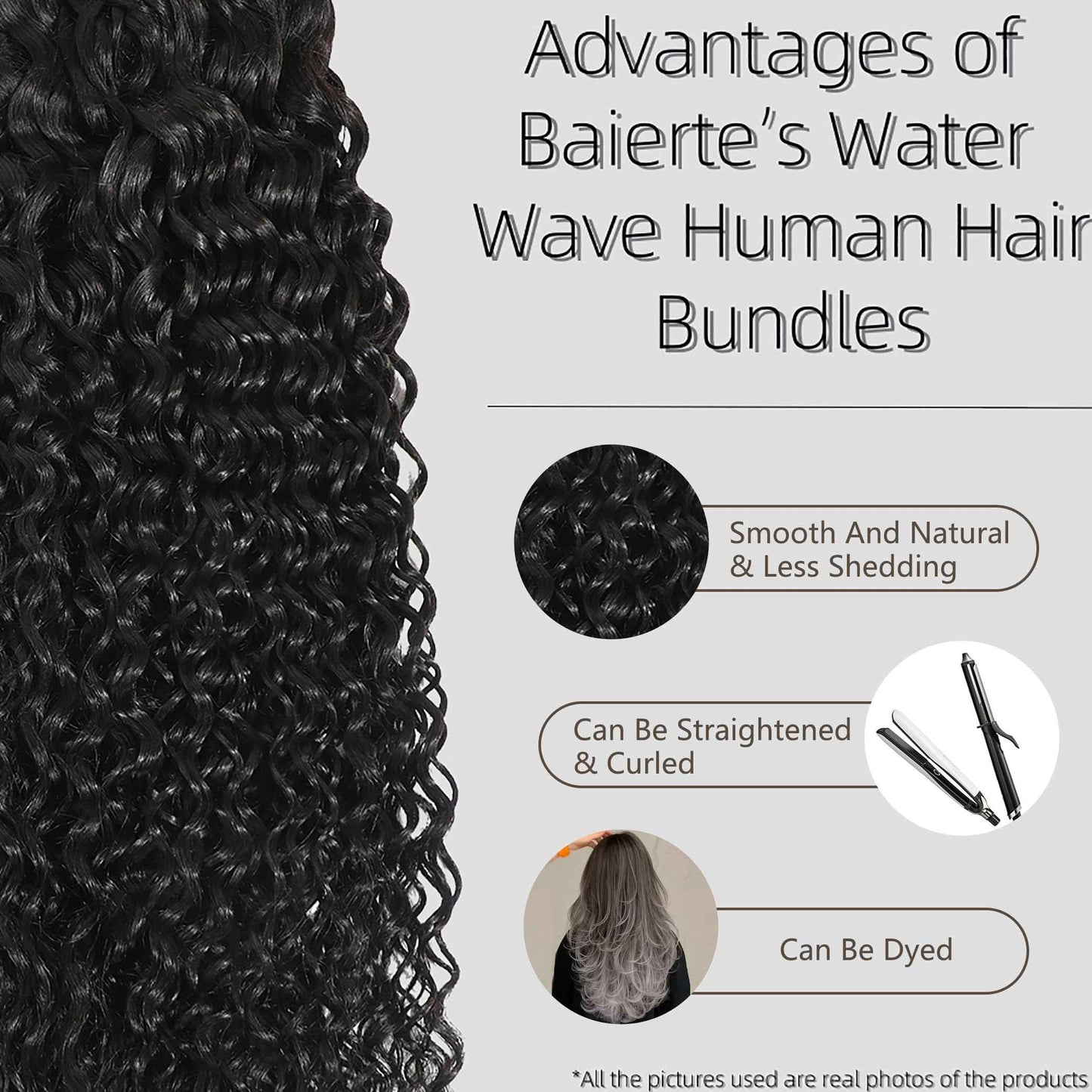 Water Wave Human Hair Bundle 24 Inch 12A Double Silky Soft Weft Curly Bundles Wet And Wavy Braidable Brazilian Hair For Women As Extensions