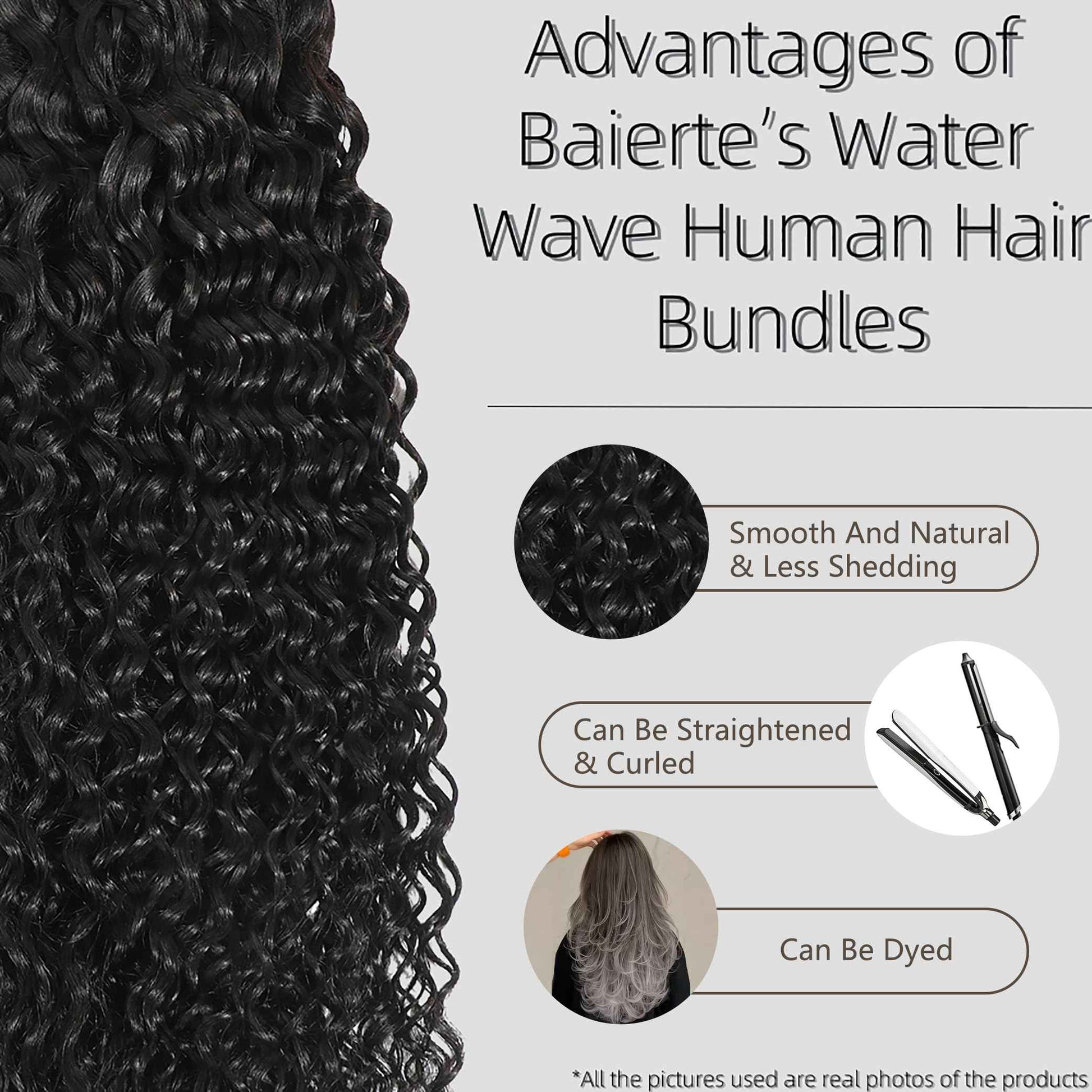 Water Wave Human Hair Bundle 24 Inch 12A Double Silky Soft Weft Curly Bundles Wet And Wavy Braidable Brazilian Hair For Women As Extensions