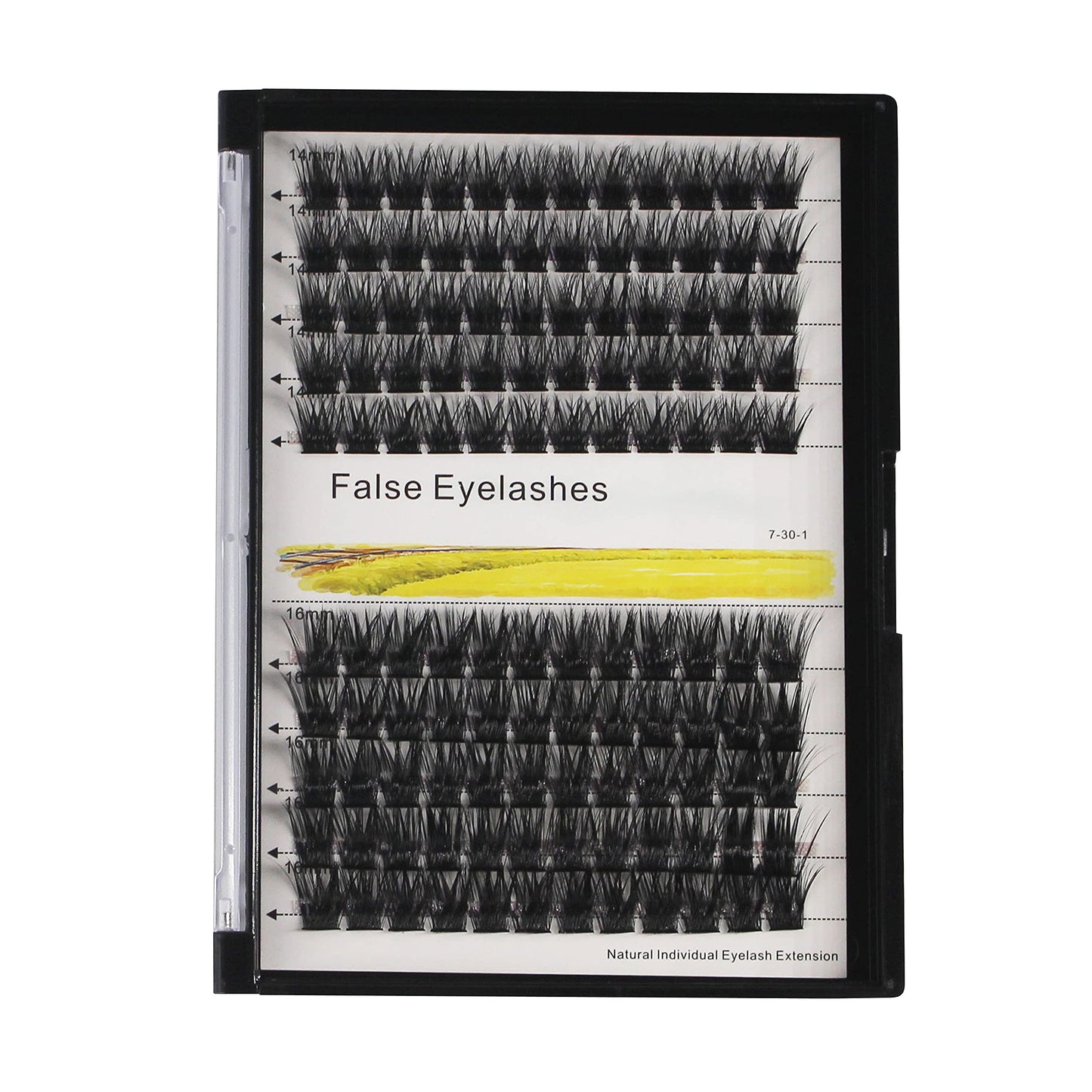 Bodermincer 120 Clusters 10mm+12mm/12mm+14mm/14mm+16mm Mixed Wide Cluster False Eyelash Individual Cluster EyeLashes Grafting Fake False Eyelashes Eyelash Extension (Black 10mm+12mm Mixed)