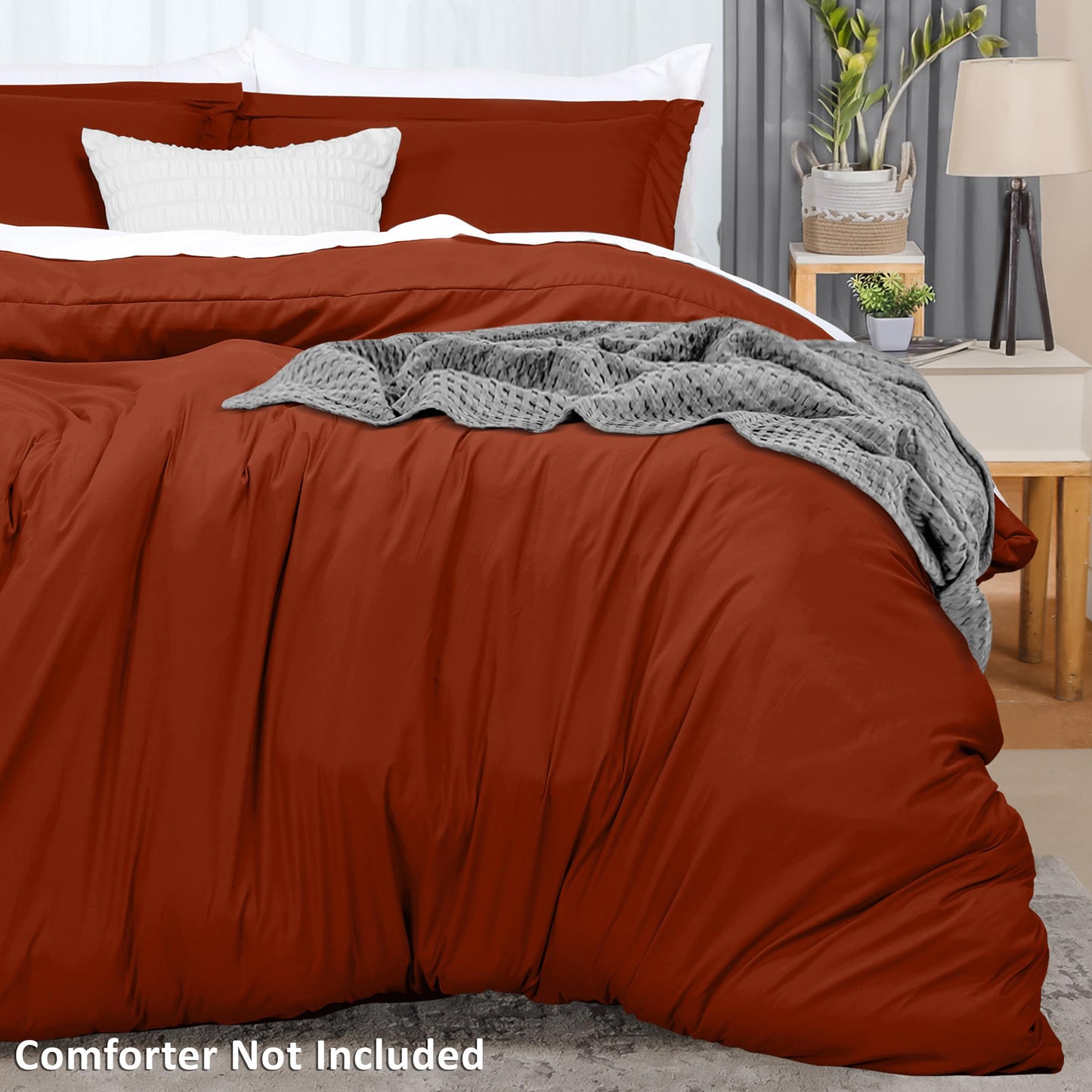 Utopia Bedding Duvet Cover Queen Size - 1 Duvet Cover with 2 Pillow Shams - 3 Piece Bedding Duvet Cover with Zipper Closure - Soft Brushed Microfiber, 90 X 90 Inches (Queen, Orange)