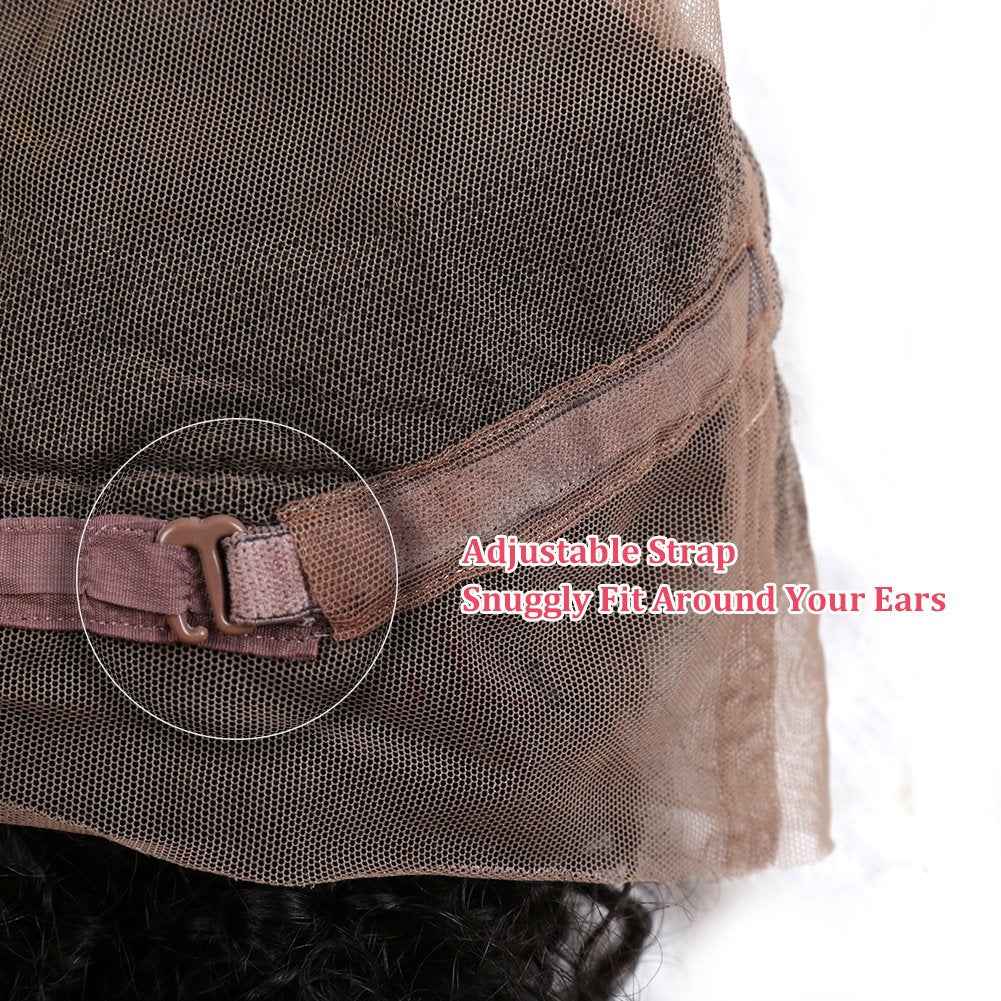 Upscale Human Hair Celebrity Deep Curly 360 Lace Frontal Closure, Pre Plucked Natural Hairline with Baby Hair (10” Natural Black) by Bella Hair